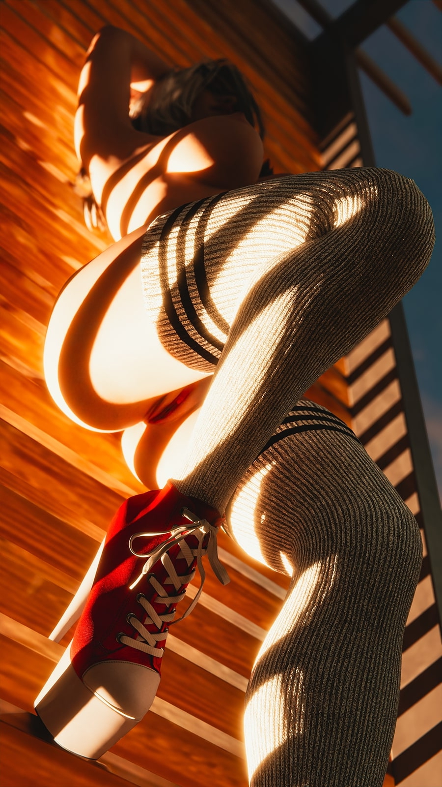 Crimson White Siren Dead By Daylight Big Tits High Heels Stockings Glasses 31