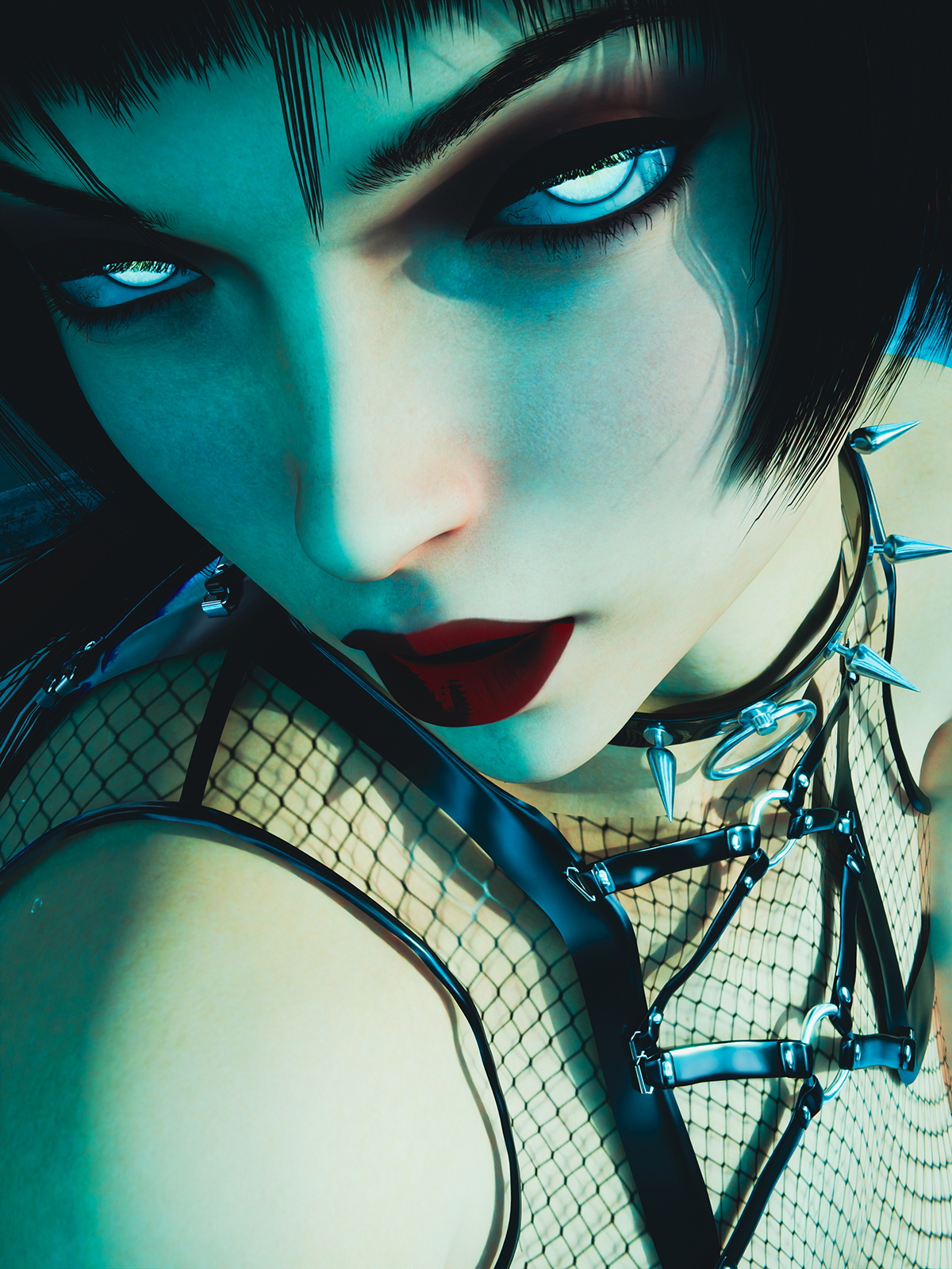 Bloomlisted  Fishnet Tail Cyberpunk Nipples Big Breasts 6
