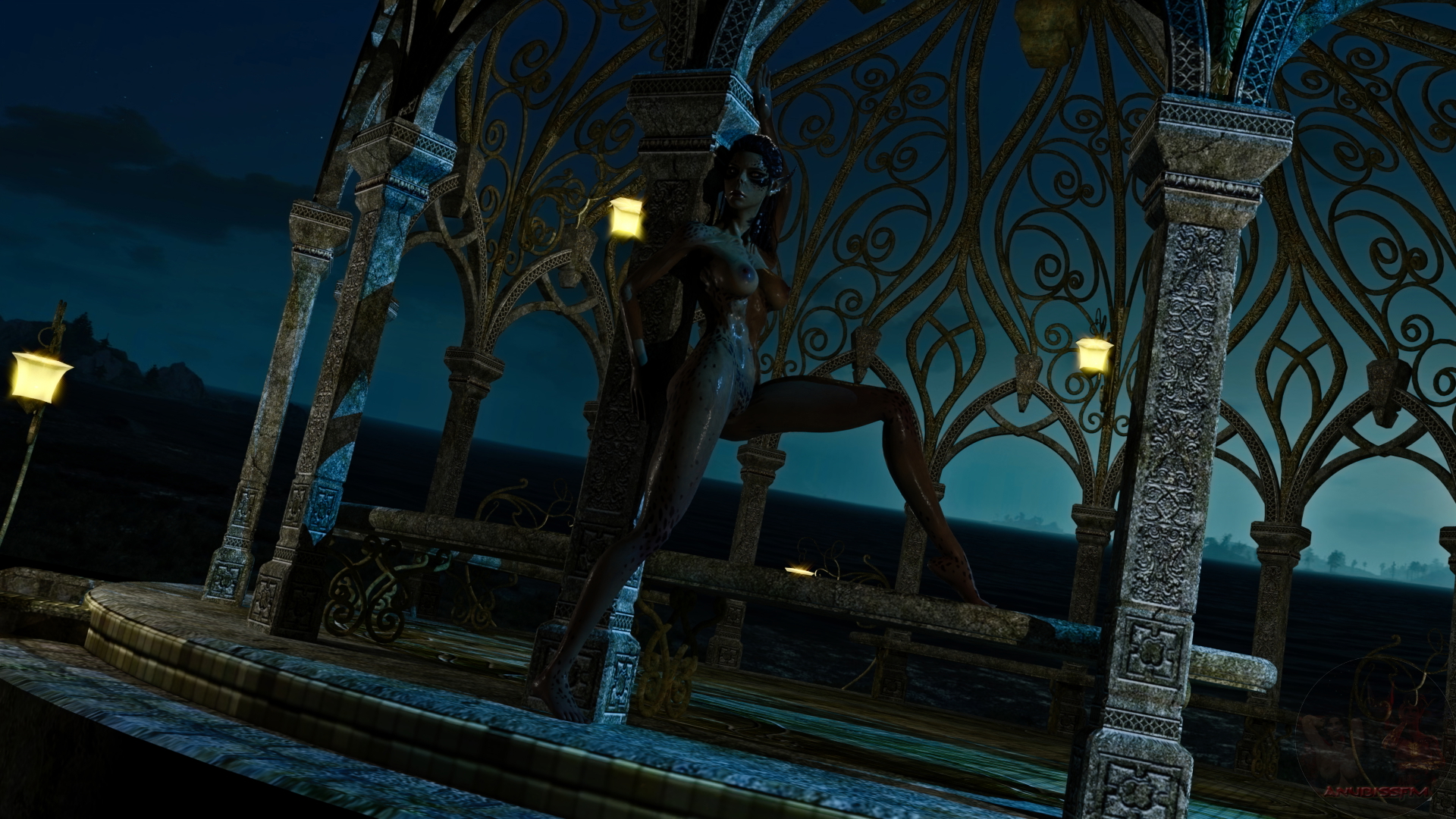 Moonlight encounter with Lae Zel  Lae Zel Baldur S Gate 3 Big Tits Pinup