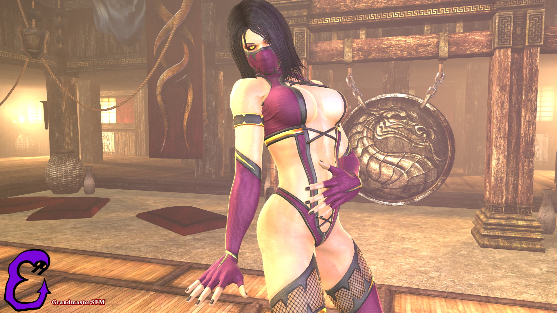 Female Ninjas Jade Jade (mortal Kombat) Kitana Skarlet Mileena Mortal Kombat Source Filmmaker Sfm Breasts Boobs Pussy Pubic Hair Clothed Partially_clothed Partially_nude Dark Skin Female 2