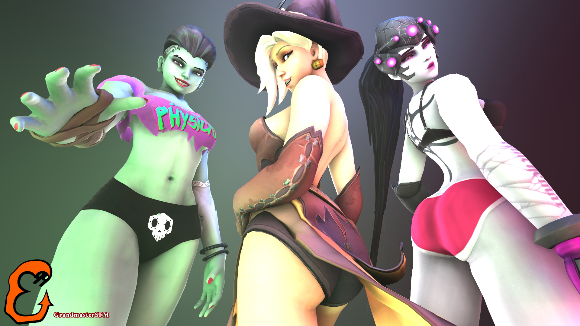 Spookywatch Sombra Sombra (overwatch) Mercy Widowmaker Amelie Lacroix Tracer Source Filmmaker Sfm 2