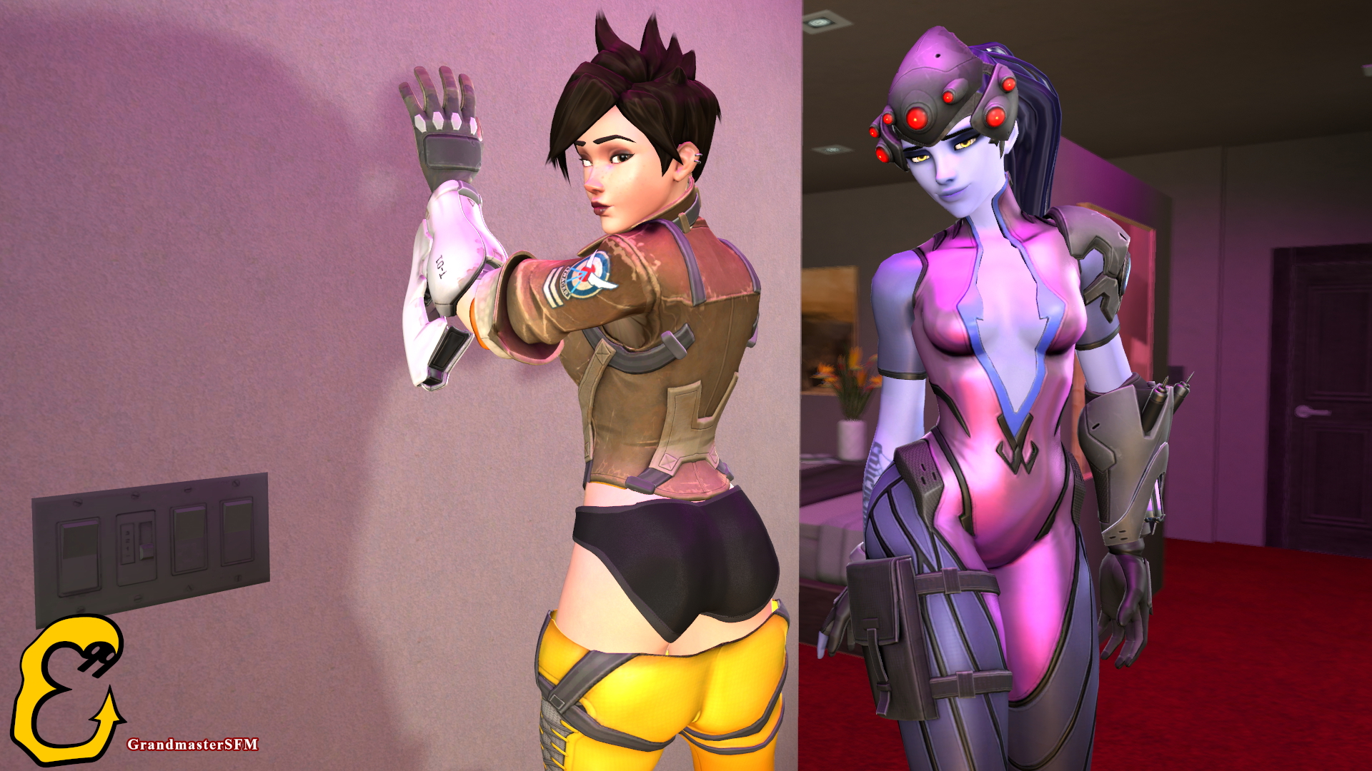 Spookywatch Sombra Sombra (overwatch) Mercy Widowmaker Amelie Lacroix Tracer Source Filmmaker Sfm 4