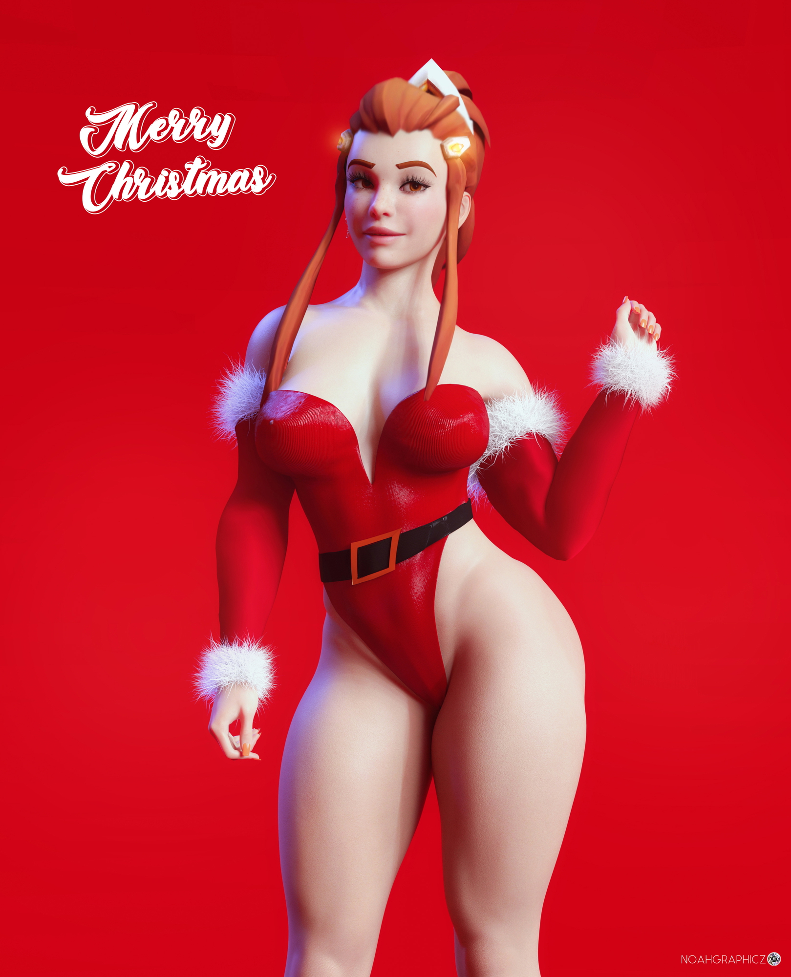 Brigitte Christmas Brigitte Overwatch 3d Porn Sexy Bra Fit Ass Big Booty Christmas