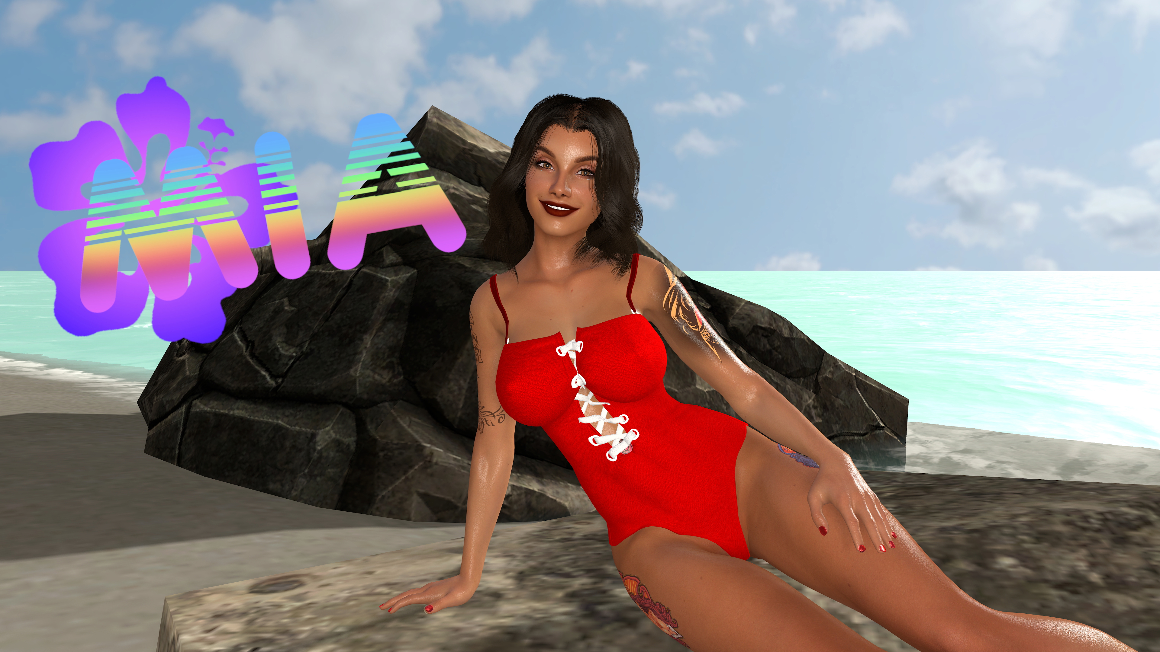 The Girls  Beach Day pt.1  Photoshoot Beach Outdoors Red head Goth Girl Latina Exhibitionism 3
