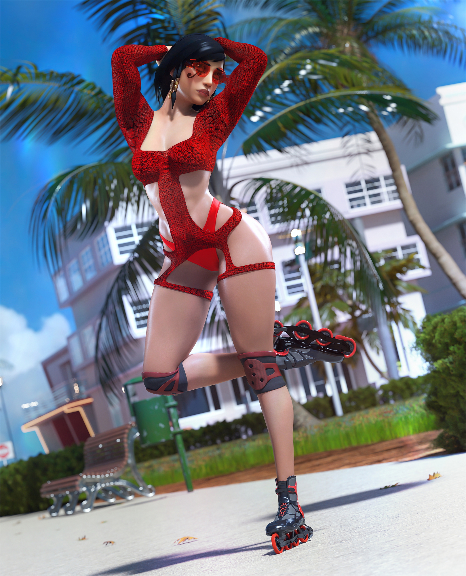 Pharaj Pharah Overwatch 3d Porn Fit Half Naked Sexy Swimsuit