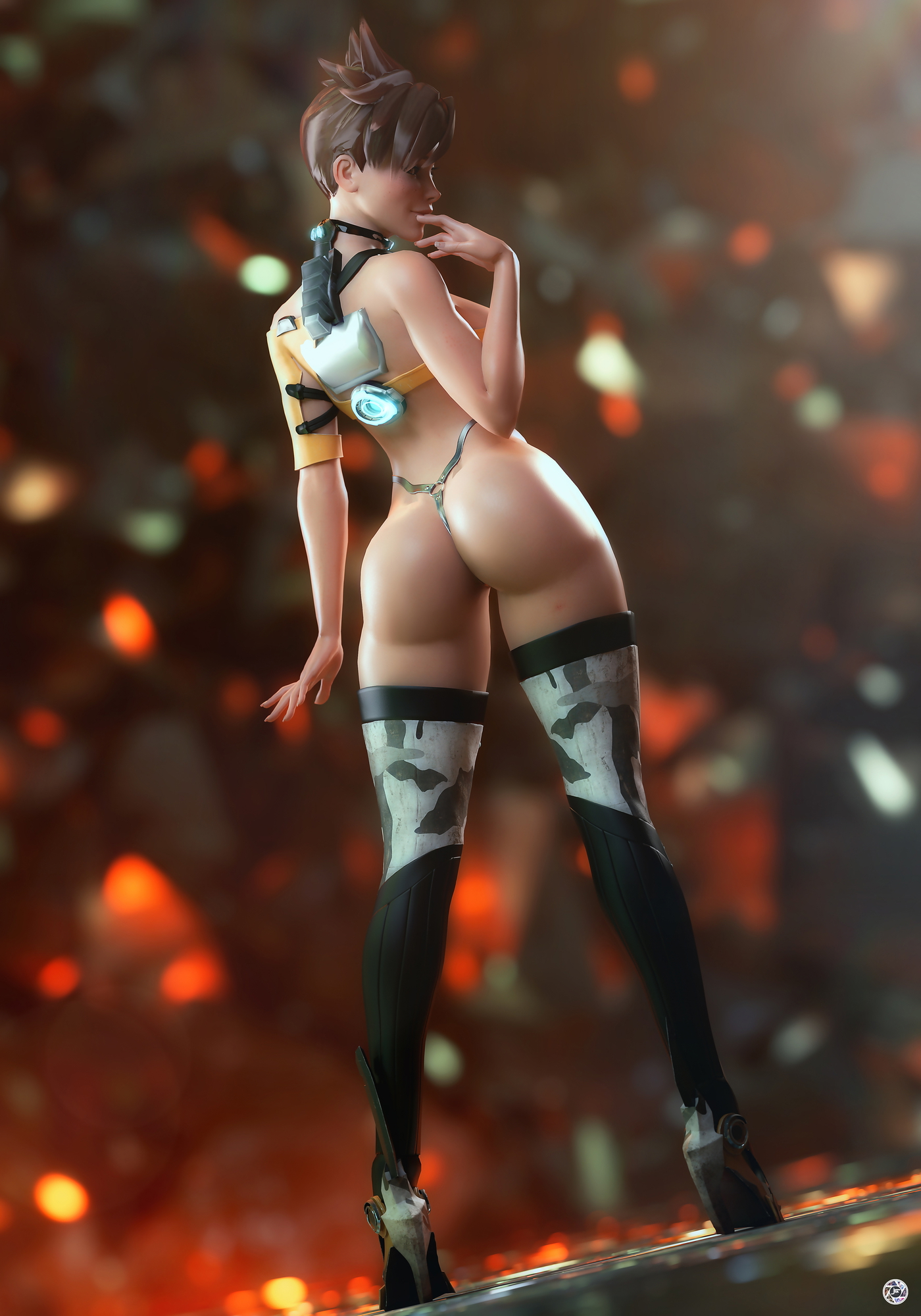 Tracer Overwatch Tracer 3d Porn Fit Ass Big Booty Bikini High Heels
