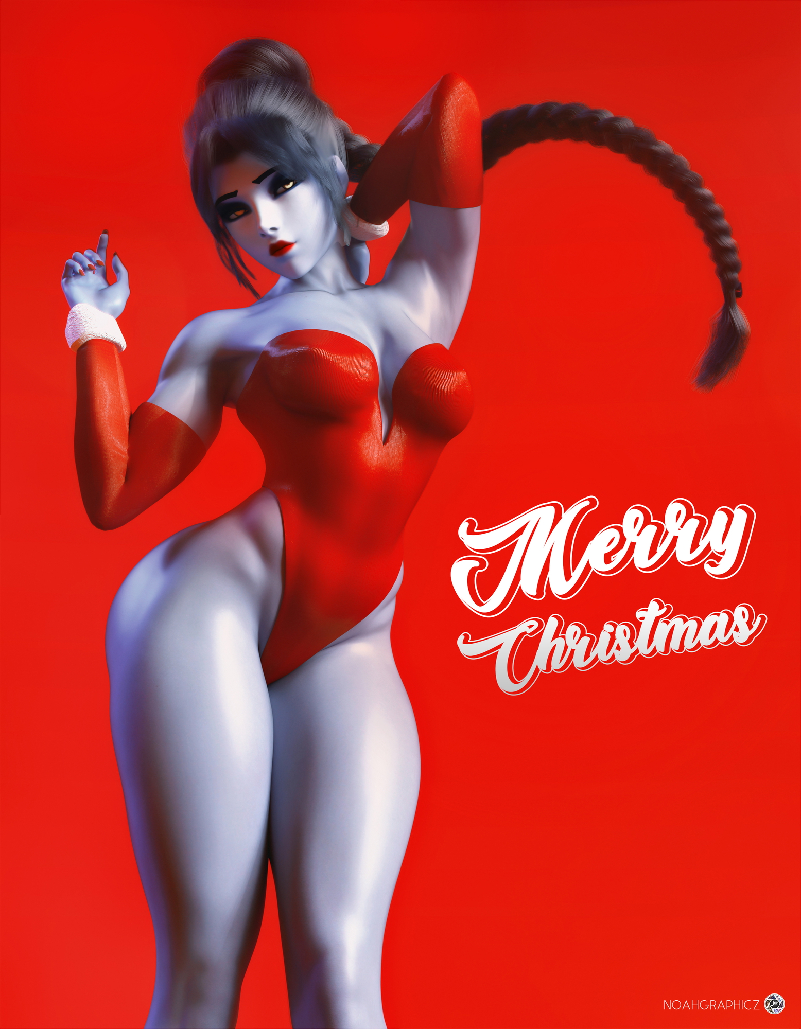 Widowmaker Christmas Overwatch Widowmaker 3d Porn Fit Sexy Natural Tits Christmas Ponytail