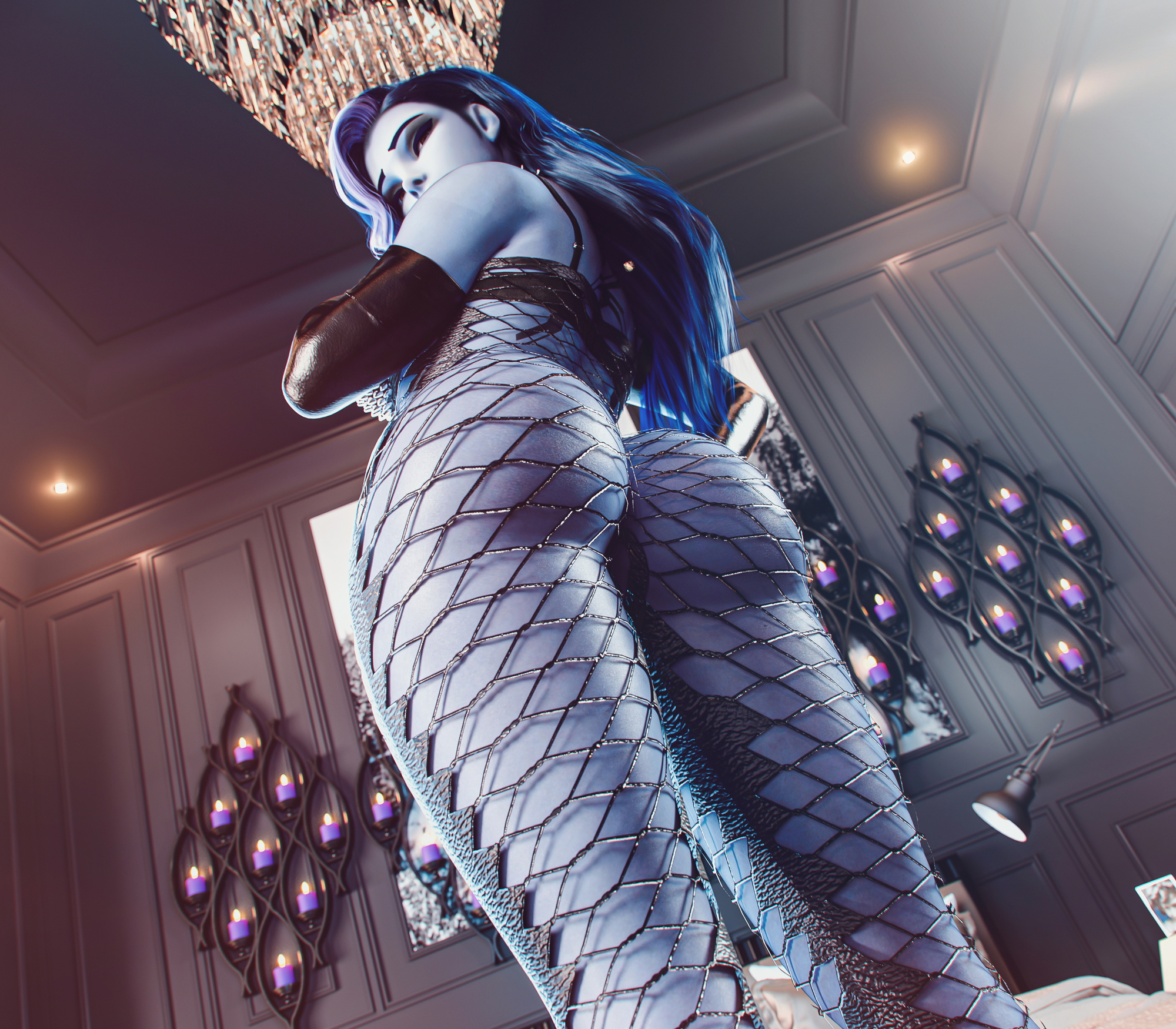 Widowmaker OW1 Overwatch Widowmaker 3d Porn Fit Sexy Big Booty Ass Back View Lingerie
