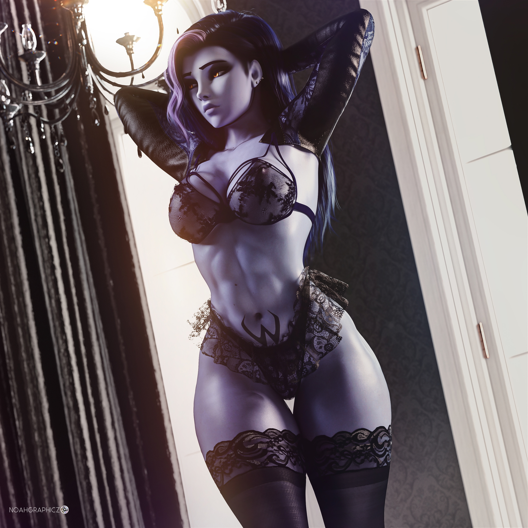 WidowmakerMZXC Overwatch Widowmaker 3d Porn Fit Sexy Half Naked Big boobs Tits Bikini Lingerie
