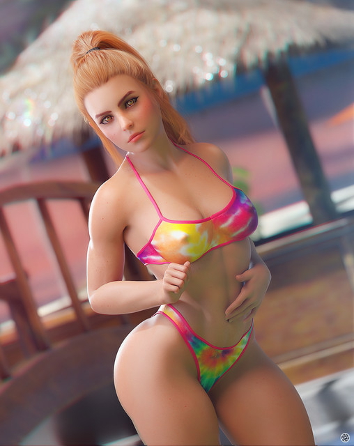 my girl is very serious Overwatch Brigitte 3d Porn Fit Sexy Abs Natural Boobs Natural Tits Swimsuit