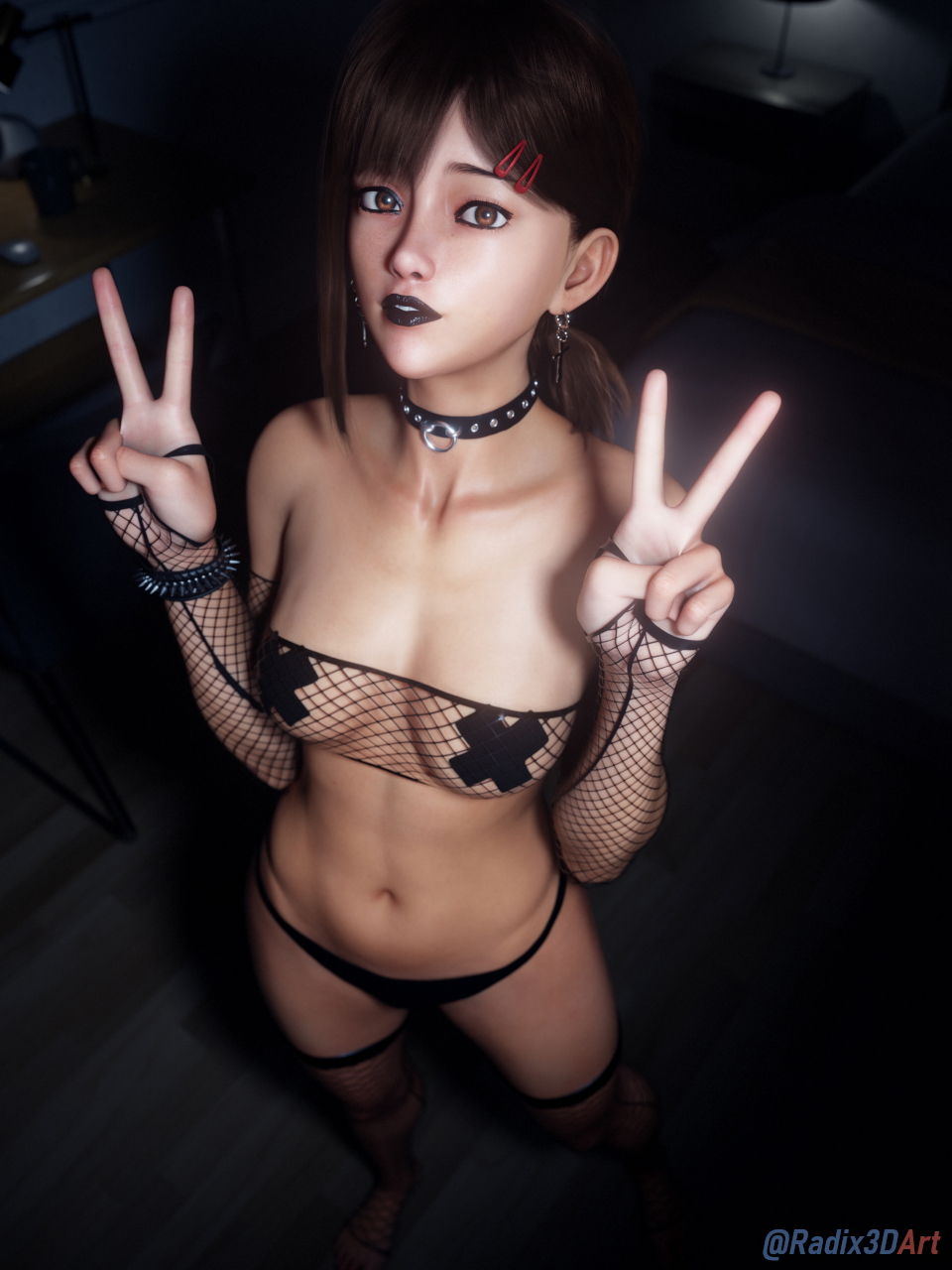 Kobeni in fishnets