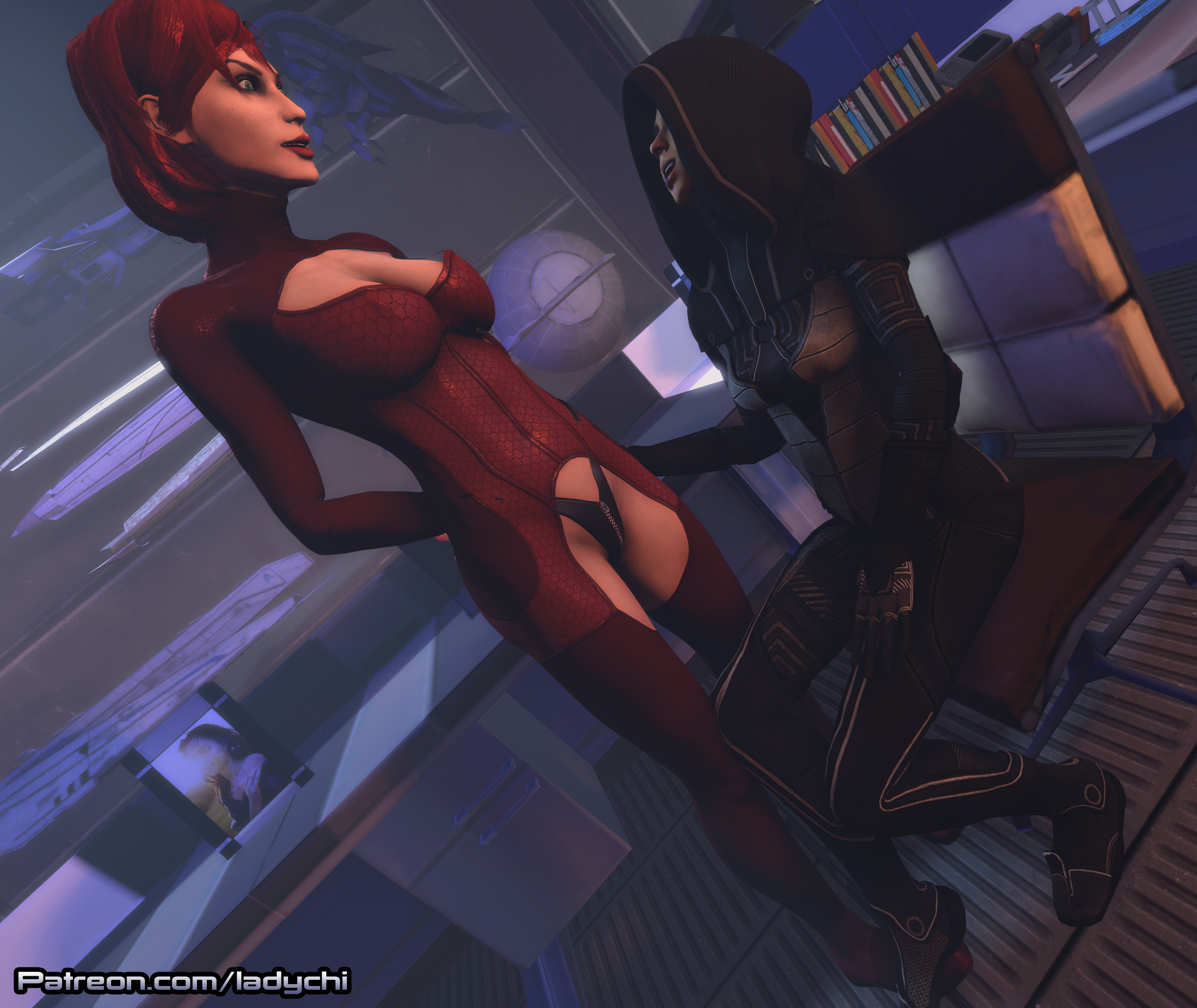 Revisiting the thief and the redhead series. Mass Effect Commander Shepard Kasumi Lesbian Nude Naked Fully Naked Videogame Girl On Girl Red Hair Boobs Pussy Lesbians Sfm Sensual Sexy 4