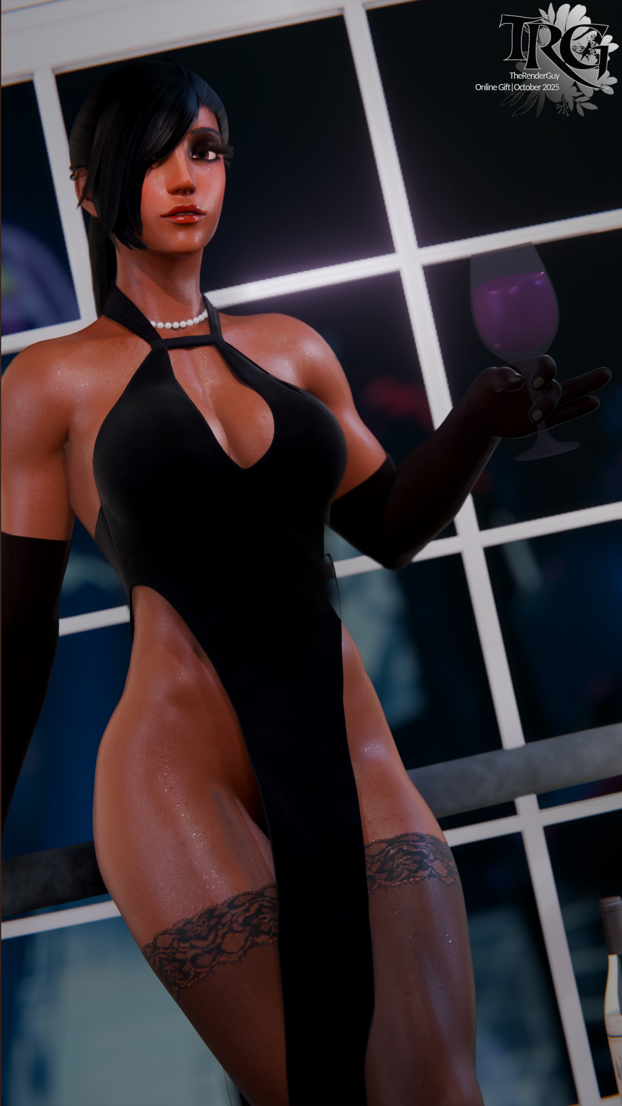 Wine and girl  Pharah  UHD  Dress 2