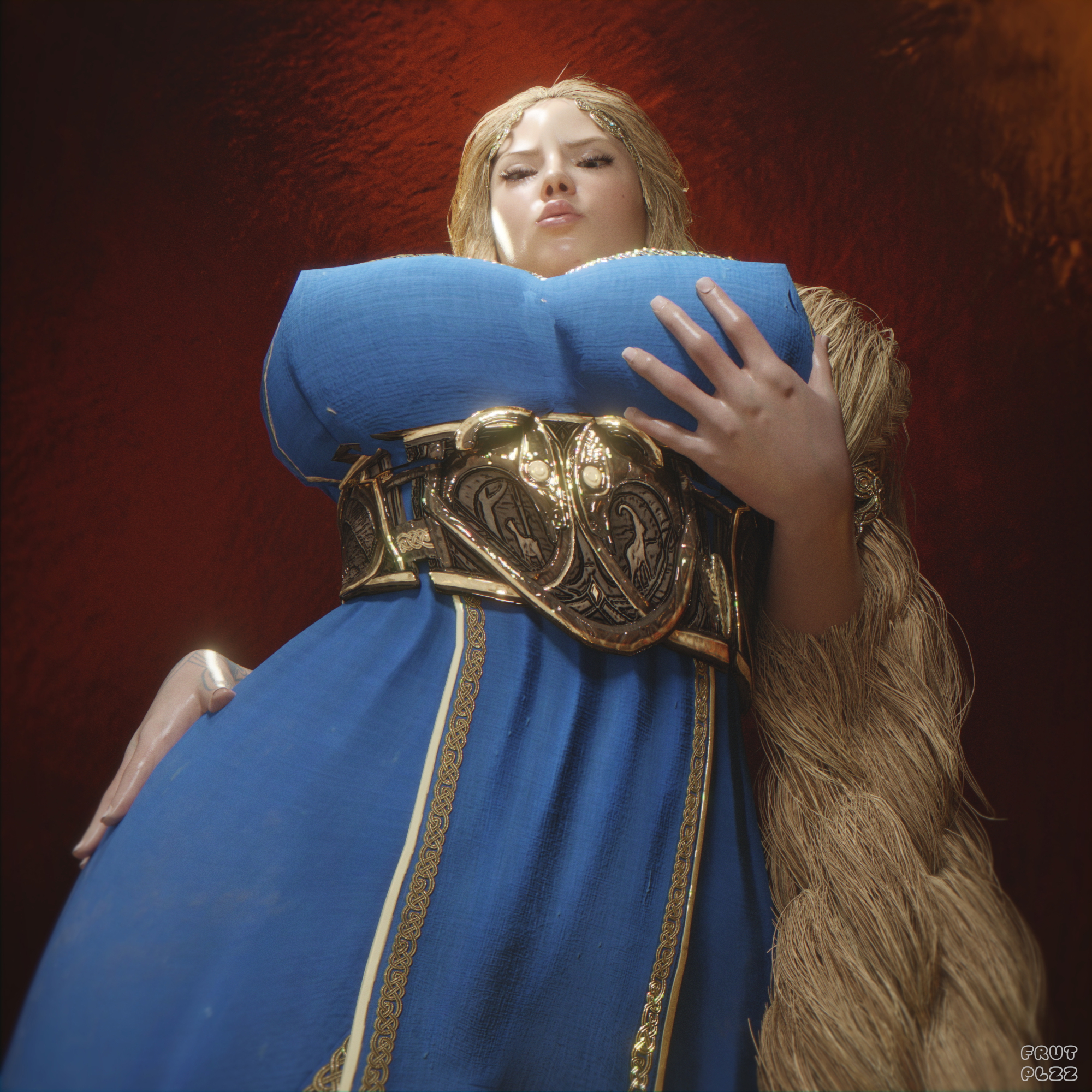 Bow to me  Sif Sif (god Of War) Looking Down Milf Pinup Sfw Dress Hips Femdom Domination Tease Pussy Nsfw Big Tits Big boobs