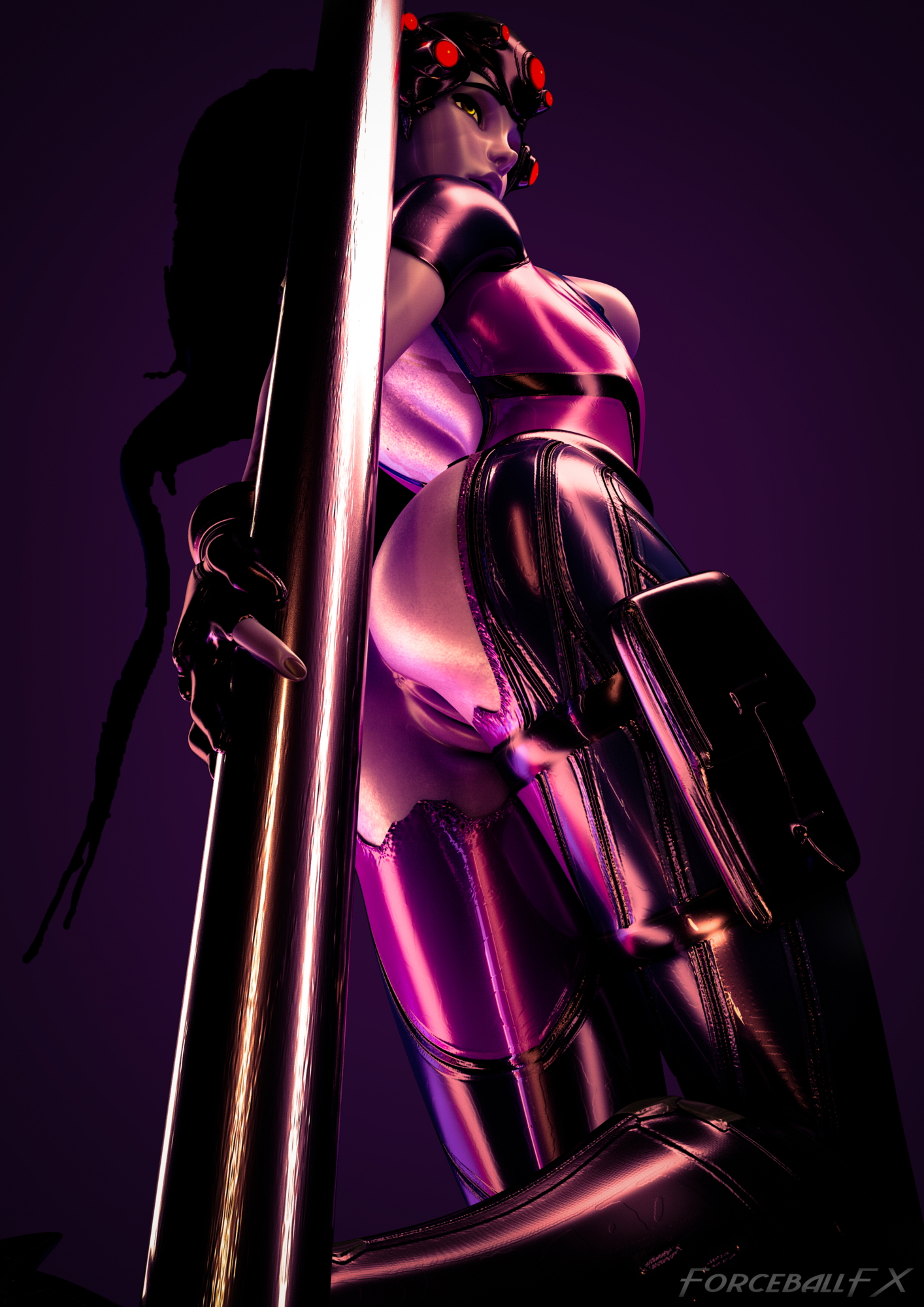 Light Widow Overwatch Widowmaker 3d Porn Sexy Half Naked Nude Ass Pussy Butt Hole Anus