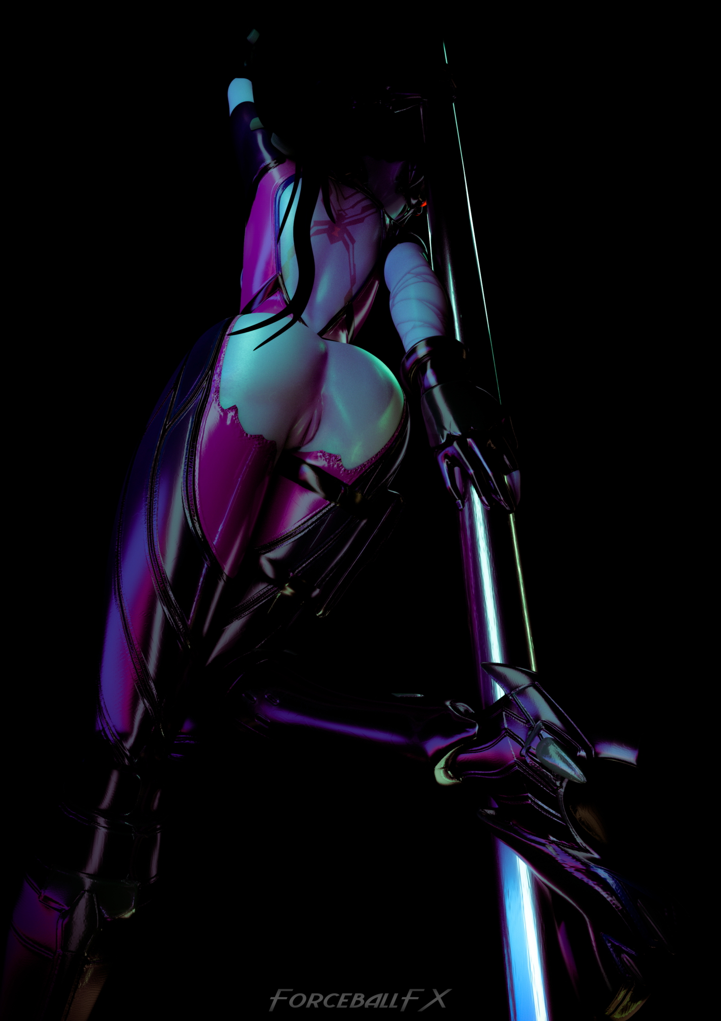 Light Widow Overwatch Widowmaker 3d Porn Sexy Half Naked Nude Ass Pussy Butt Hole Anus 2