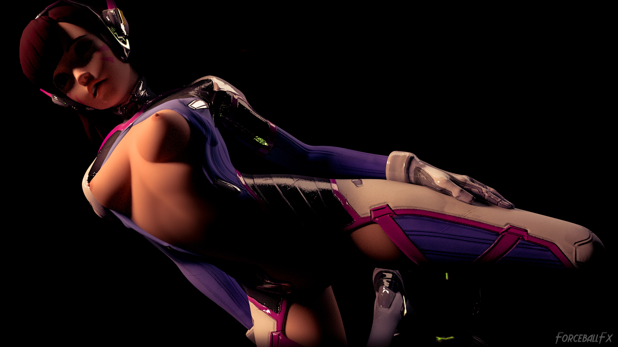 D.va pose 4 Overwatch 3d Porn Sexy Half Naked Nude Pussy Teen Natural Tits Natural Boobs Pink Nipples