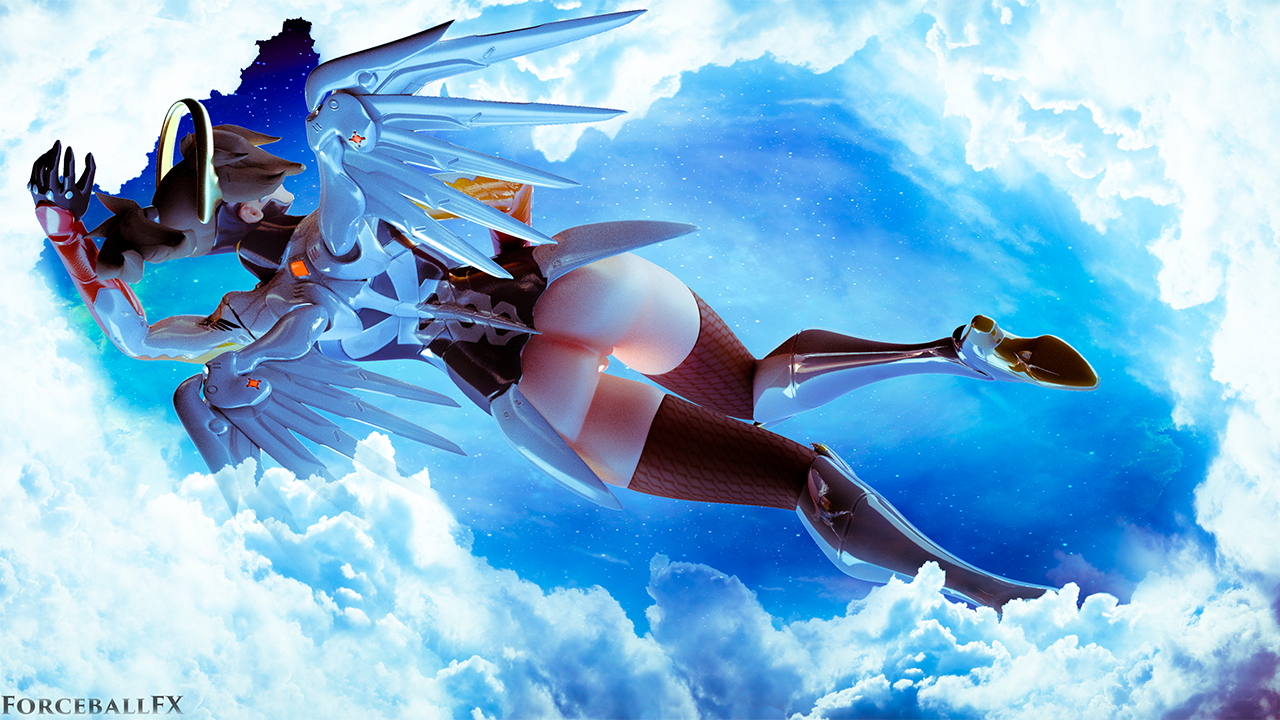 Mercy Under the Sky Overwatch Mercy 3d Porn Sexy Half Naked Nude Pussy Ass Booty