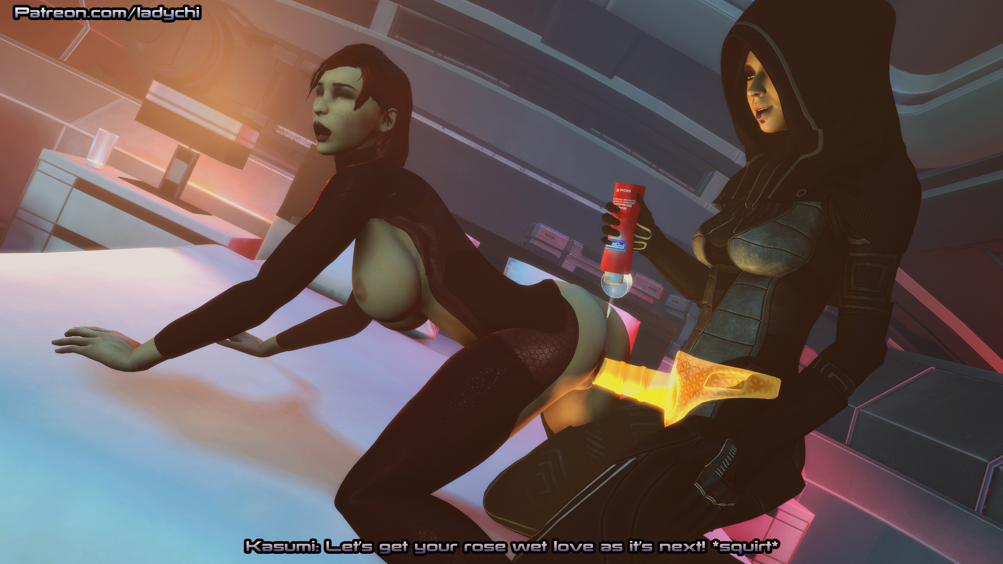 Kasumi nails our favorite red head slut!  Mass Effect Kasumi Commander Shepard Nude Naked Fuck From Behind Doggy Style Boobs Ass Pussy Lesbians Dildo Lesbian Videogame Femshep Fuck Hard