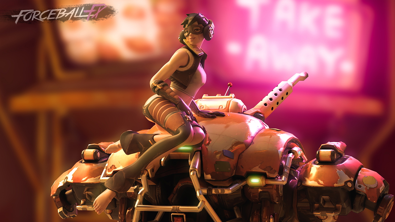 Junker Overwatch Dva (overwatch) 3d Porn Pinup Pink Nipples Natural Boobs Natural Tits Teen Cute Long Legs Half Naked Nude 2