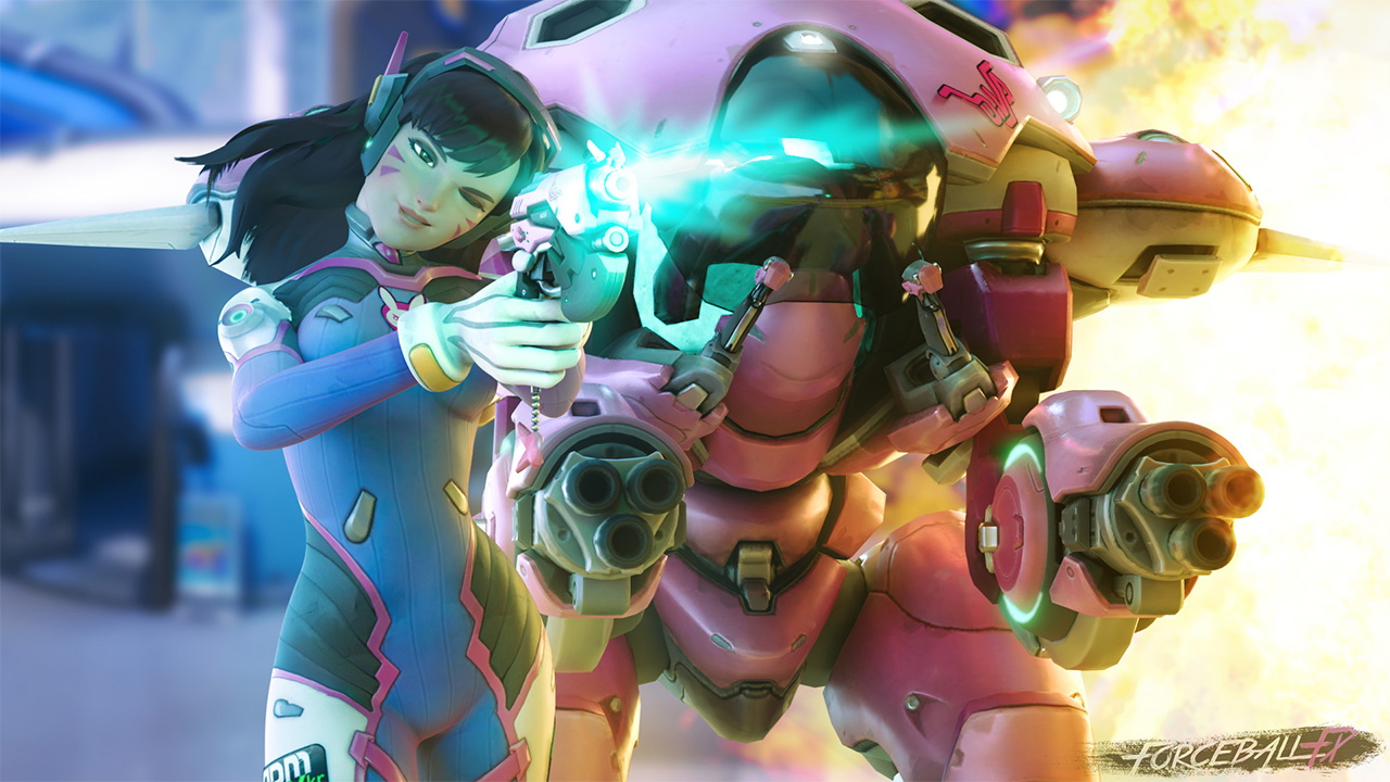 D.va Fight Overwatch Dva (overwatch) 3d Porn Pink Nipples Natural Boobs Natural Tits Teen Half Naked Nude War Weapon 2