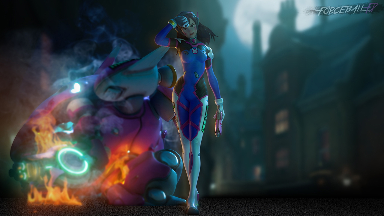 D.va Hard fought victory Overwatch Dva (overwatch) 3d Porn Pink Nipples Natural Boobs Natural Tits Teen Half Naked Nude War Weapon 2