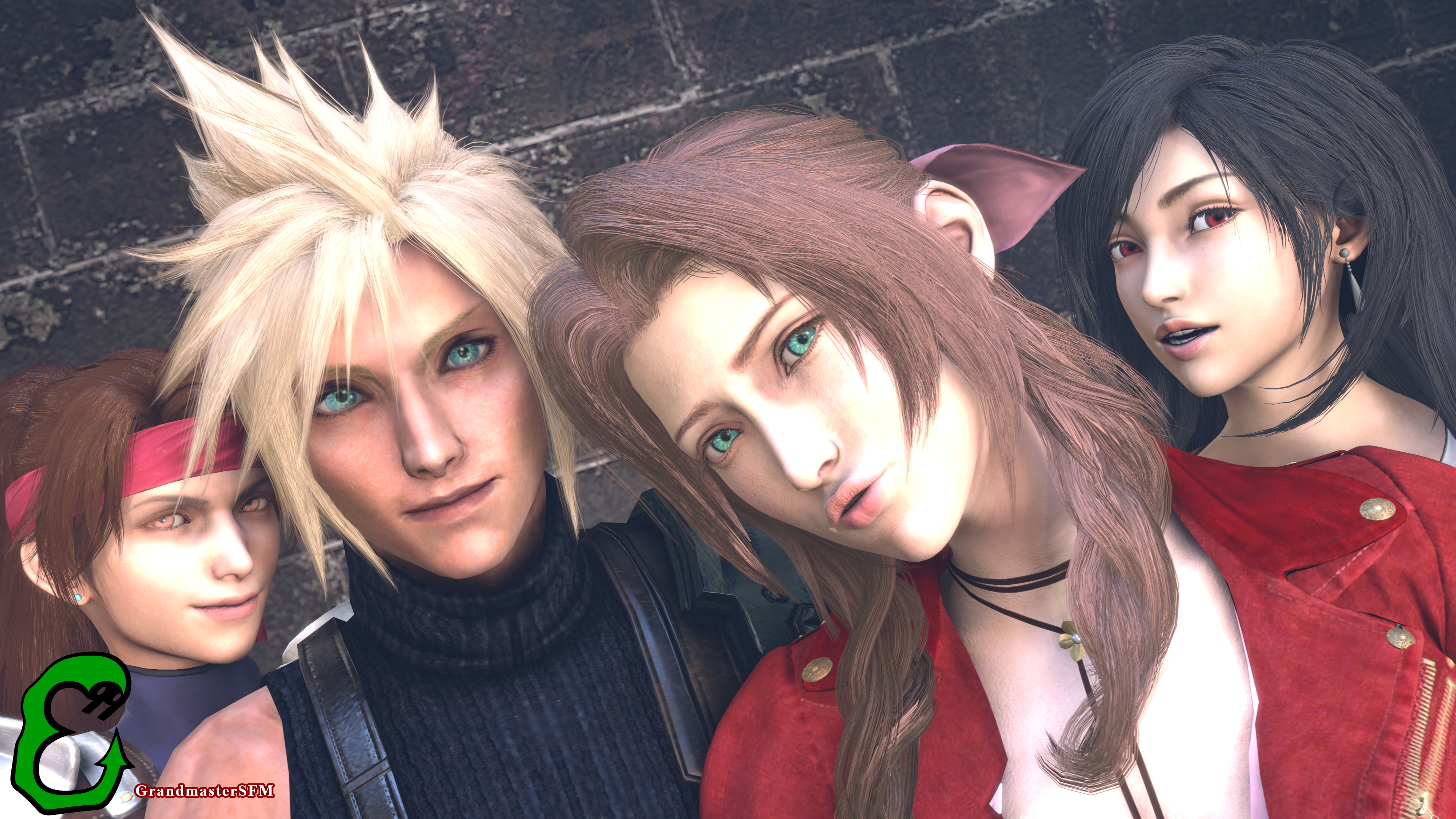 Materia Hunter Yuffie Kisaragi Cloud Cloud Strife Jessie Rasberry Aerith Gainsborough Tifa Lockhart Tifa Final Fantasy Final Fantasy 7 Remake Final Fantasy 7 Final Fantasy VII Ff7r Ff7 Finalfantasy Source Filmmaker Sfm 3
