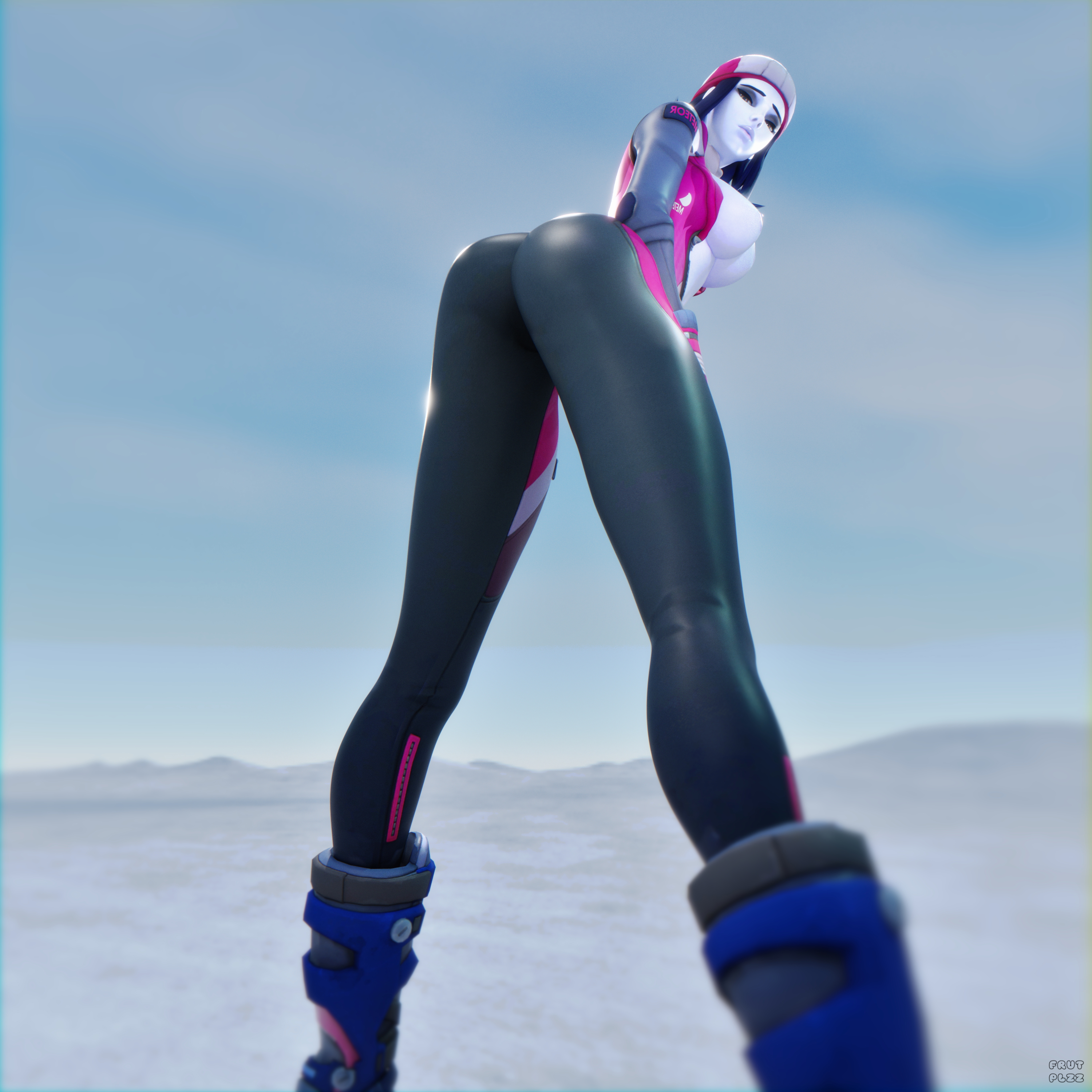 Widowmaker Biathlon Widowmaker Overwatch Overwatch 2 Ass Pinup Looking Back Hips Big Booty Tits Small Tits Boobs Legs Bent Over 2