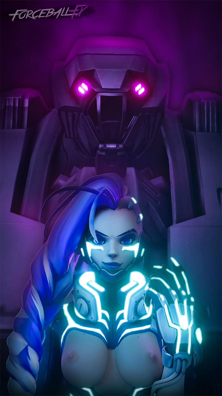 Sombra with her Titan Overwatch Sombra 3d Porn Boobs Tits Nipples Robot