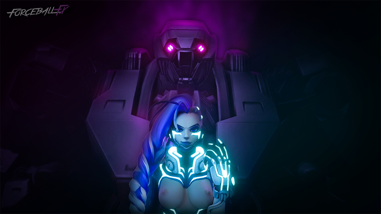 Sombra with her Titan Overwatch Sombra 3d Porn Boobs Tits Nipples Robot 3
