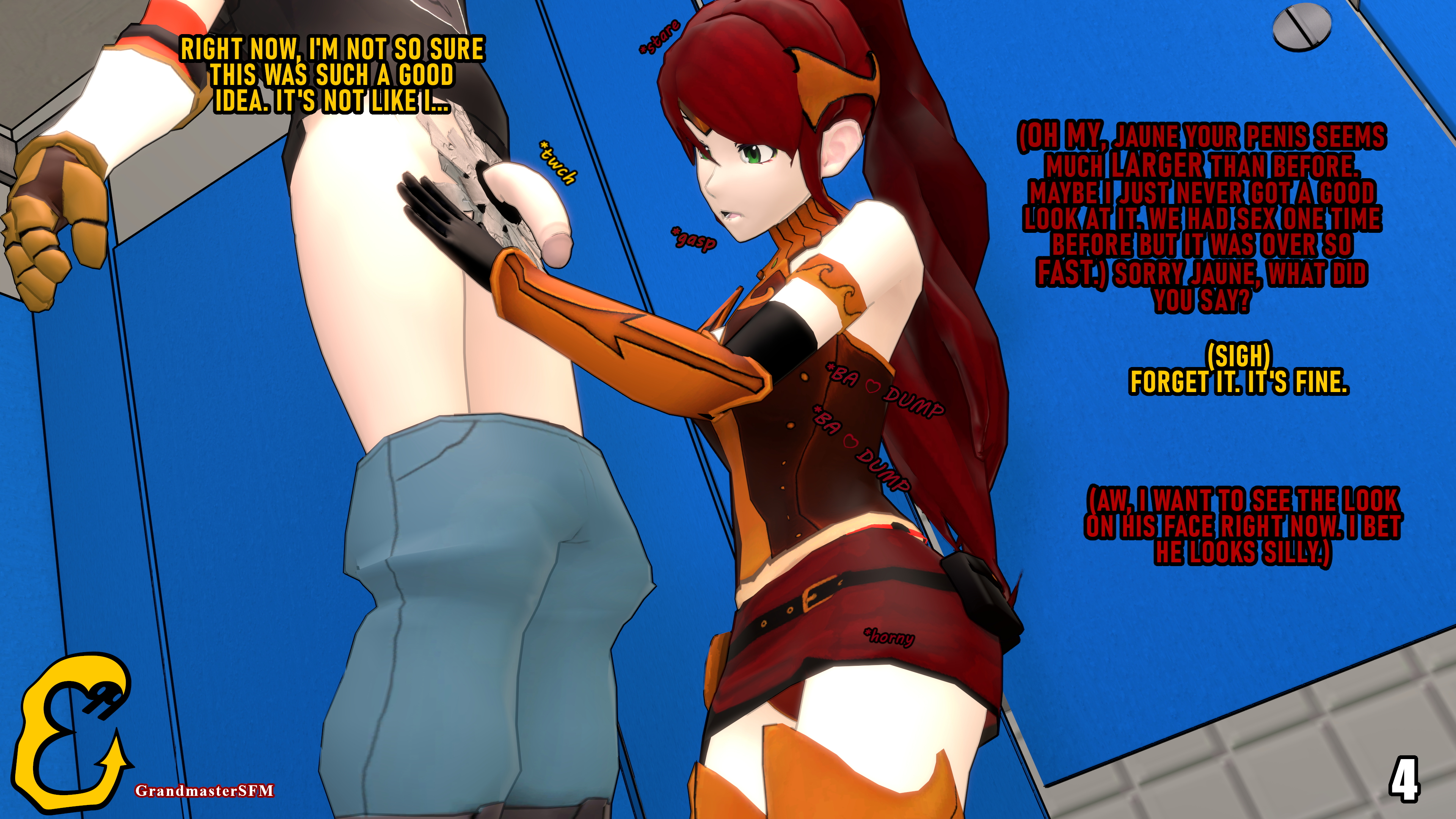 For The Glory Of Nikkos Pyrrha Nikos Jaune Arc Rwby Source Filmmaker Sfm Glory hole Comic Story 4