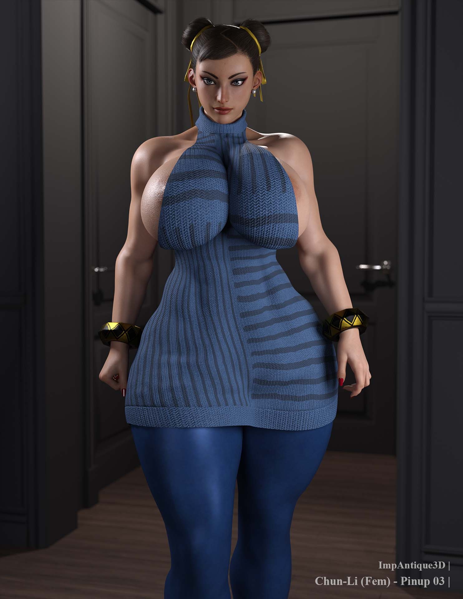 Chun Li Pinup 03  Big Tits Fanart