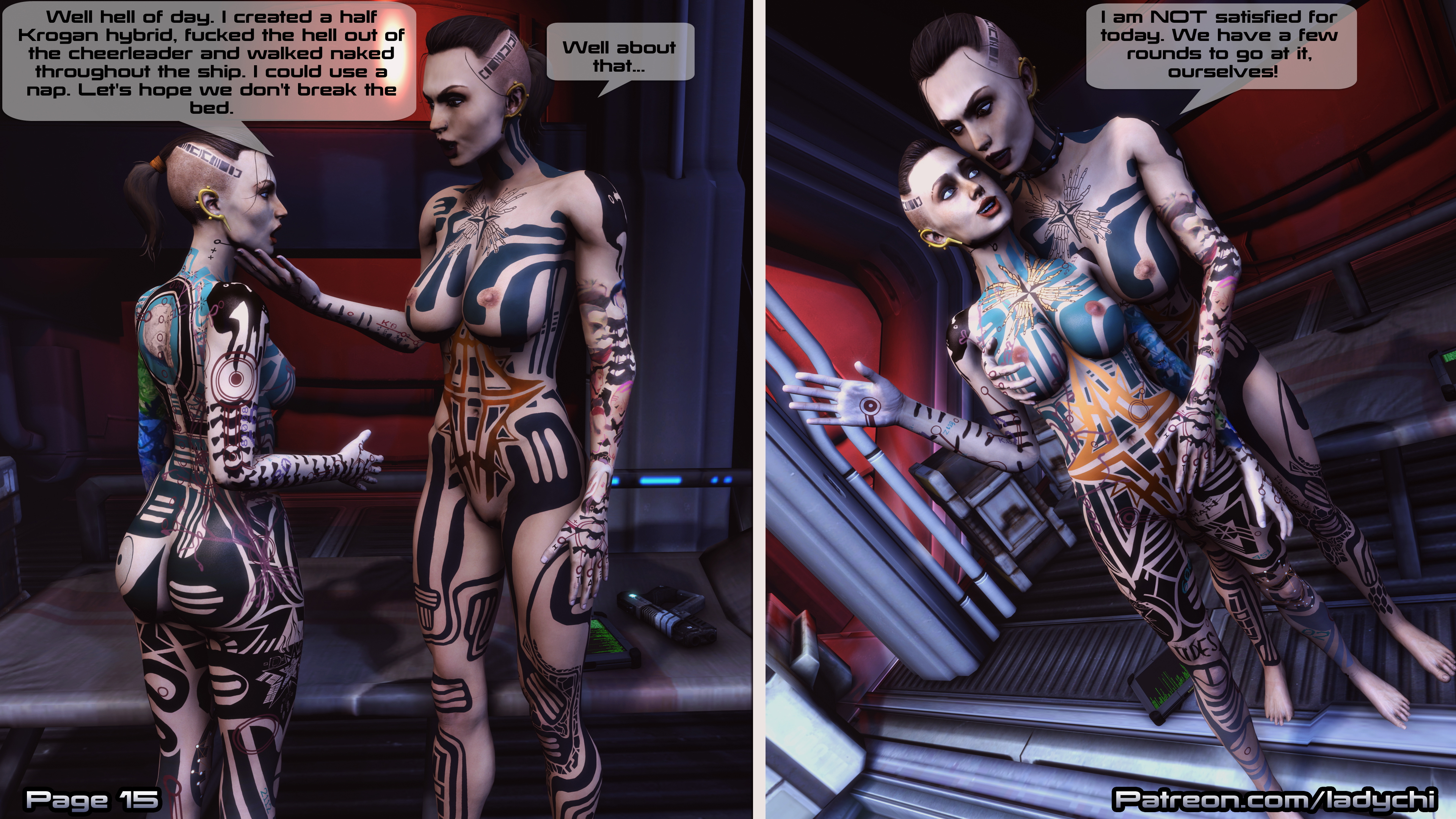 Jack s clone comic Page 15 Mass Effect Jack Lesbian Videogame Scifi Nude Naked Boobs Pussy Fully Naked Sfm Romance
