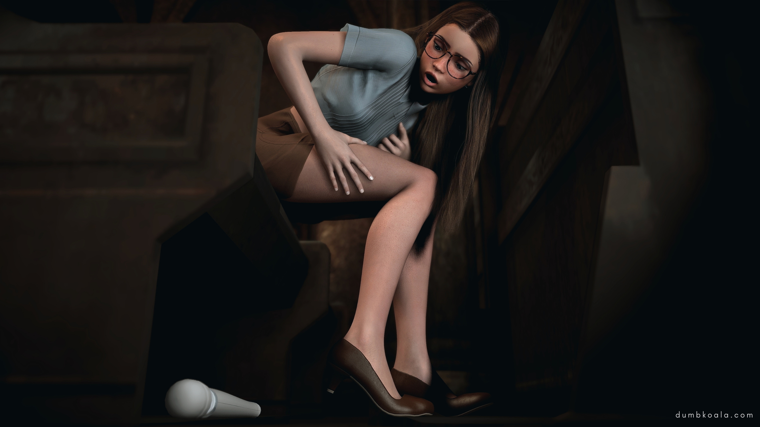 Raya sees a vibrator on the floor