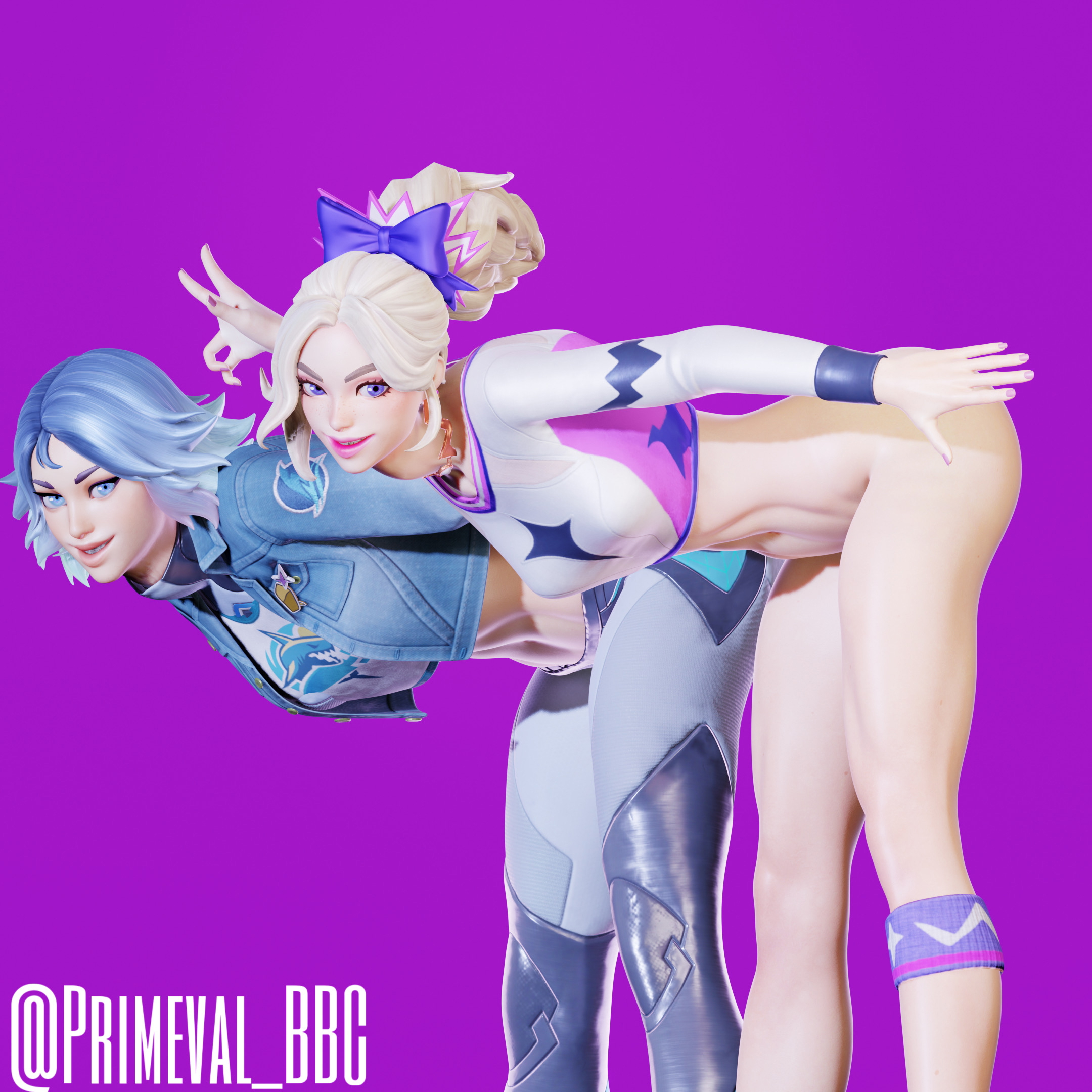 Haylee Skye and lightrider showing off their asses