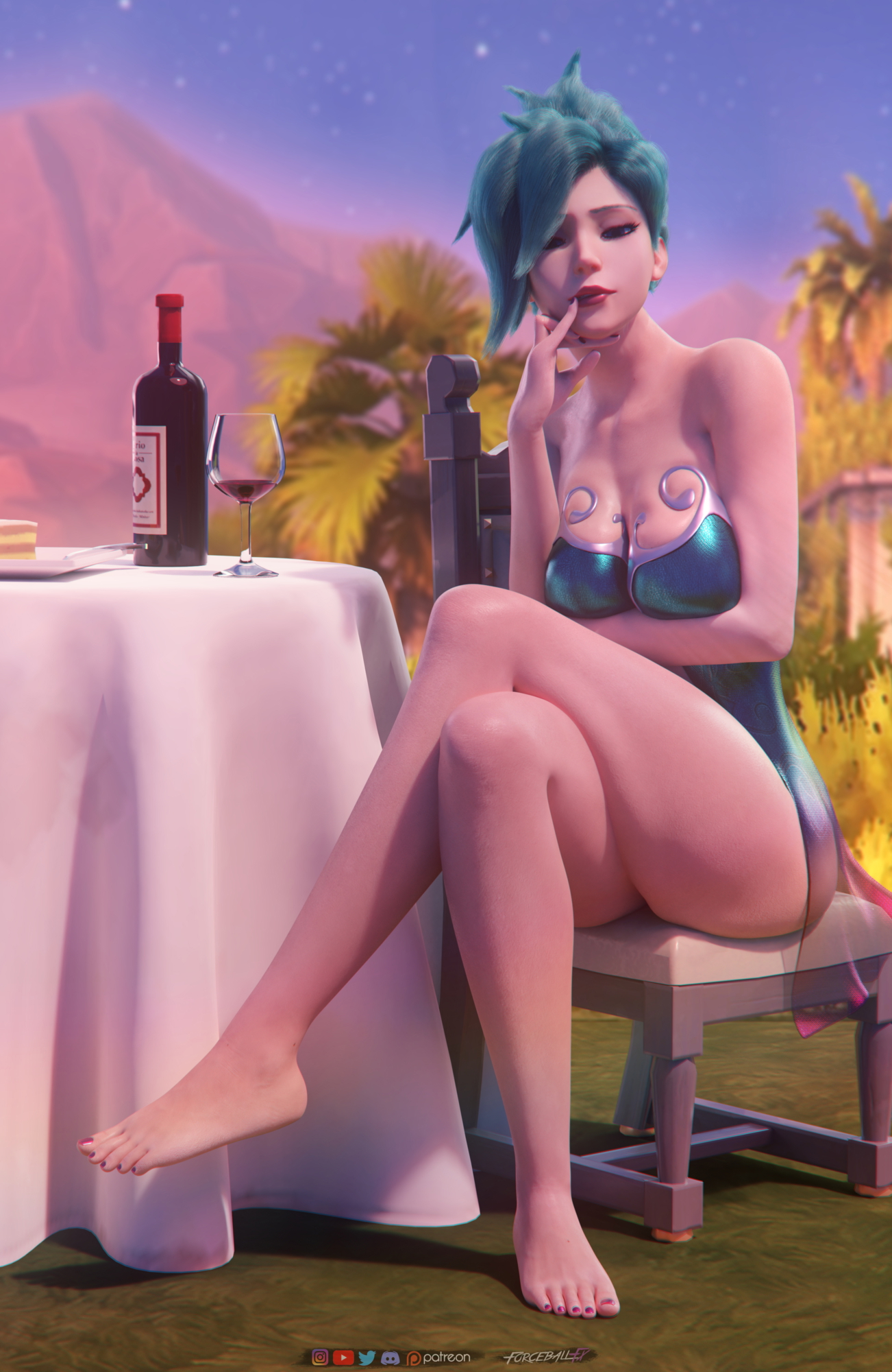 Sugar plum pinup Overwatch Mercy 3d Porn Nude Naked Pink Nipples Natural Boobs Tits Breast Feet 3