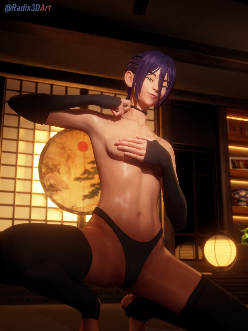 Reze in a dark room