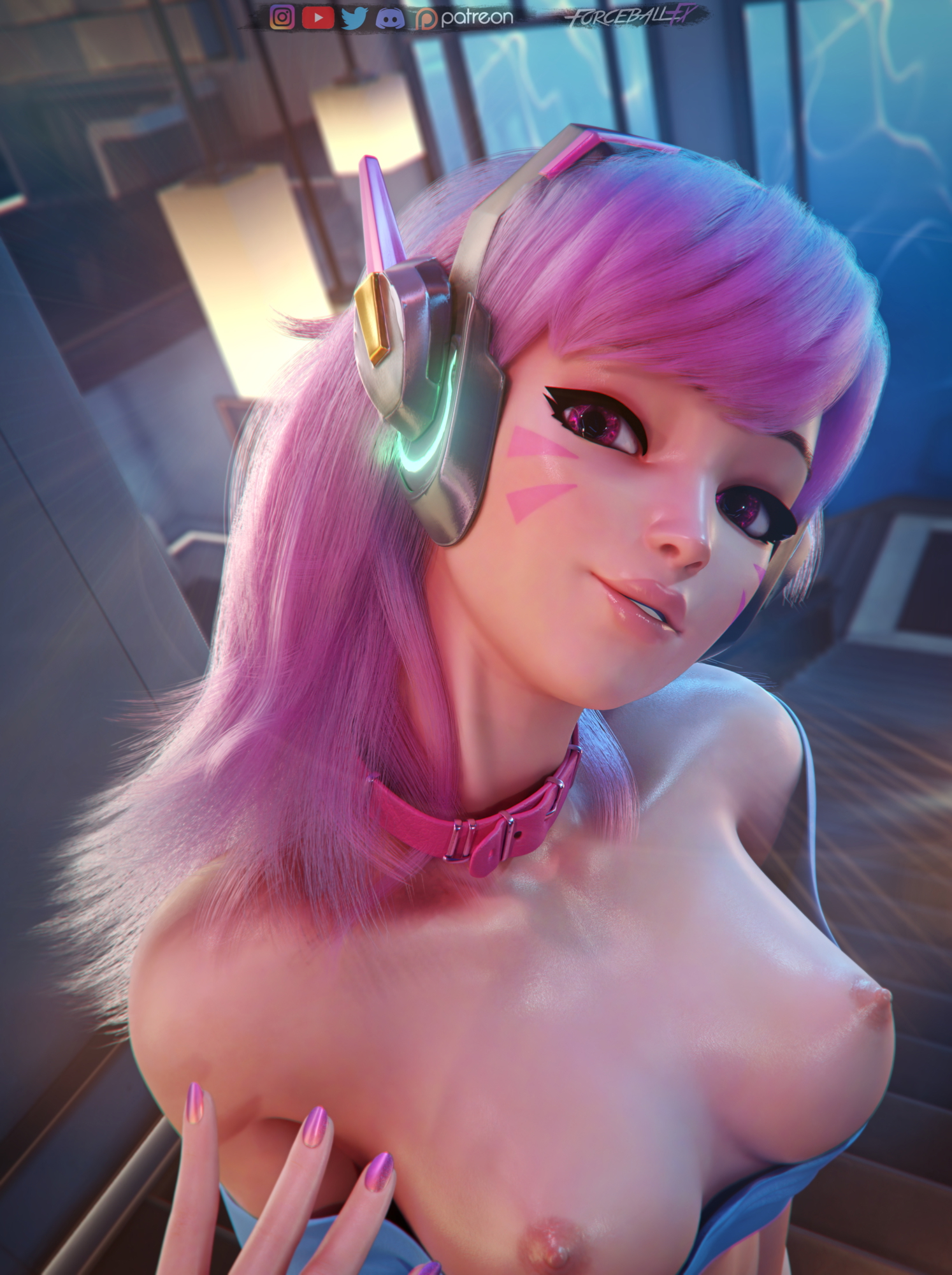 E-girl Overwatch Dva (overwatch) 3d Porn Nude Naked Teen Sexy Natural Boobs Natural Tits Breasts Pink Nipples