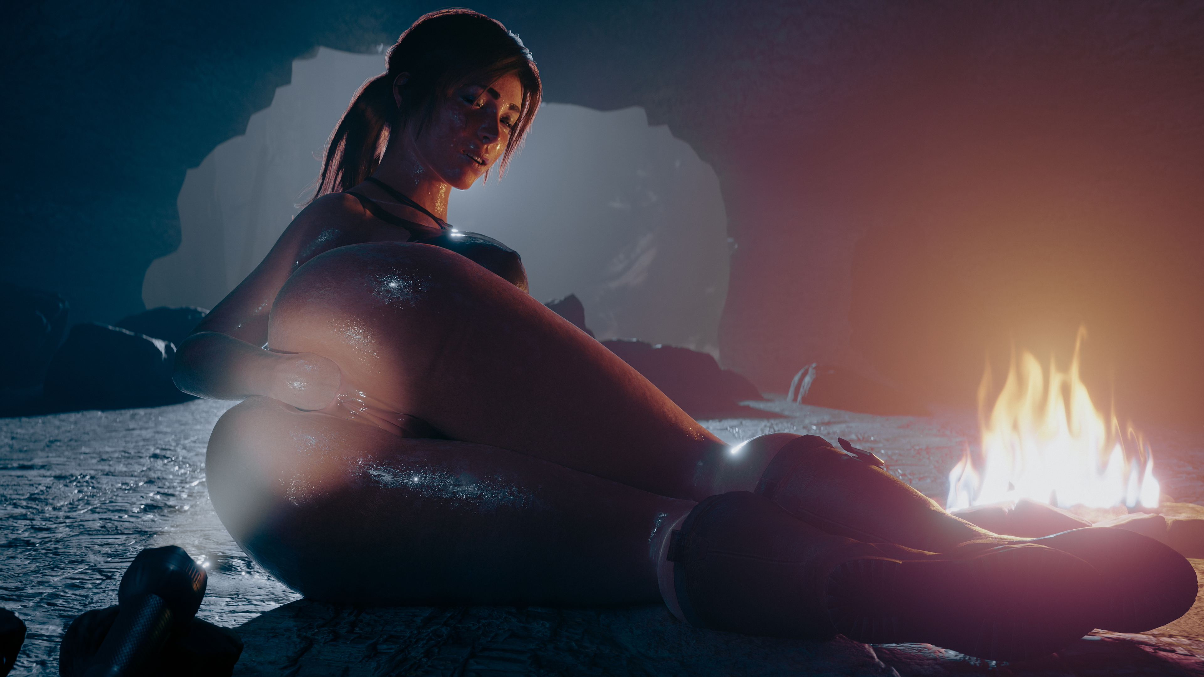 Lara hiding in a cave Lara Croft Tomb Raider Fisting Anal Fisting 2