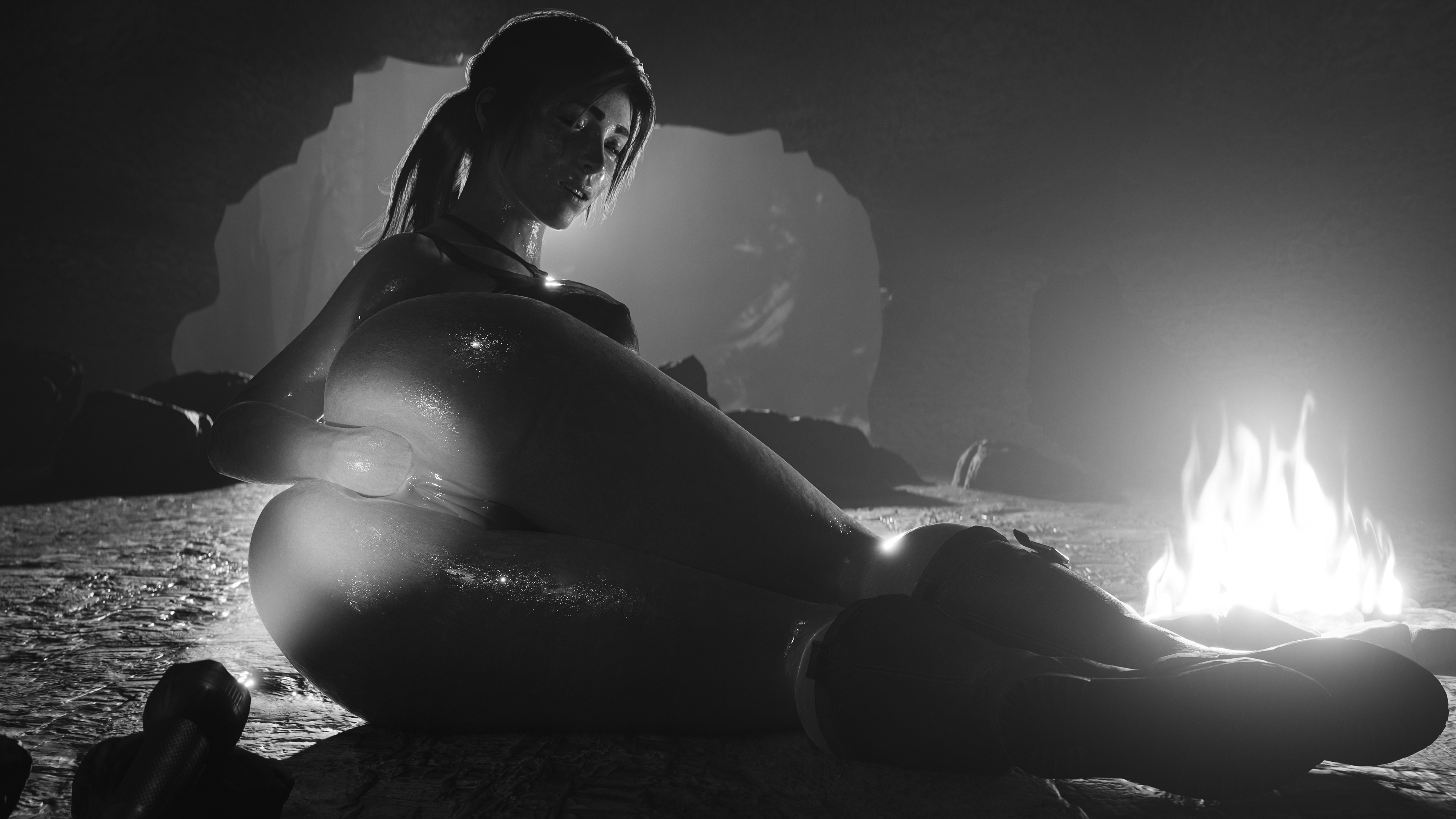Lara hiding in a cave Lara Croft Tomb Raider Fisting Anal Fisting 4