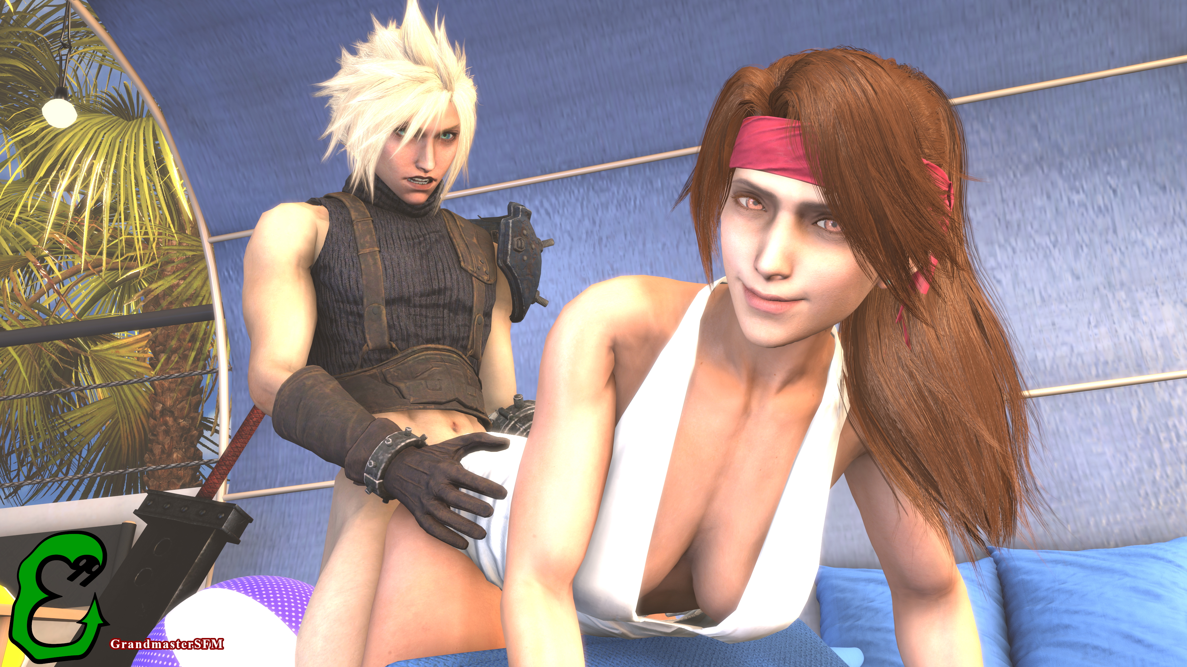 Vacation With My SOLDIER Boy Final Fantasy Final Fantasy 7 Final Fantasy VII Final Fantasy 7 Remake Ff7r Ff7 Ffviiremake Cloud Cloud Strife Jessie Rasberry Finalfantasy Source Filmmaker Sfm Beach Doggy Style Doggy Style Position