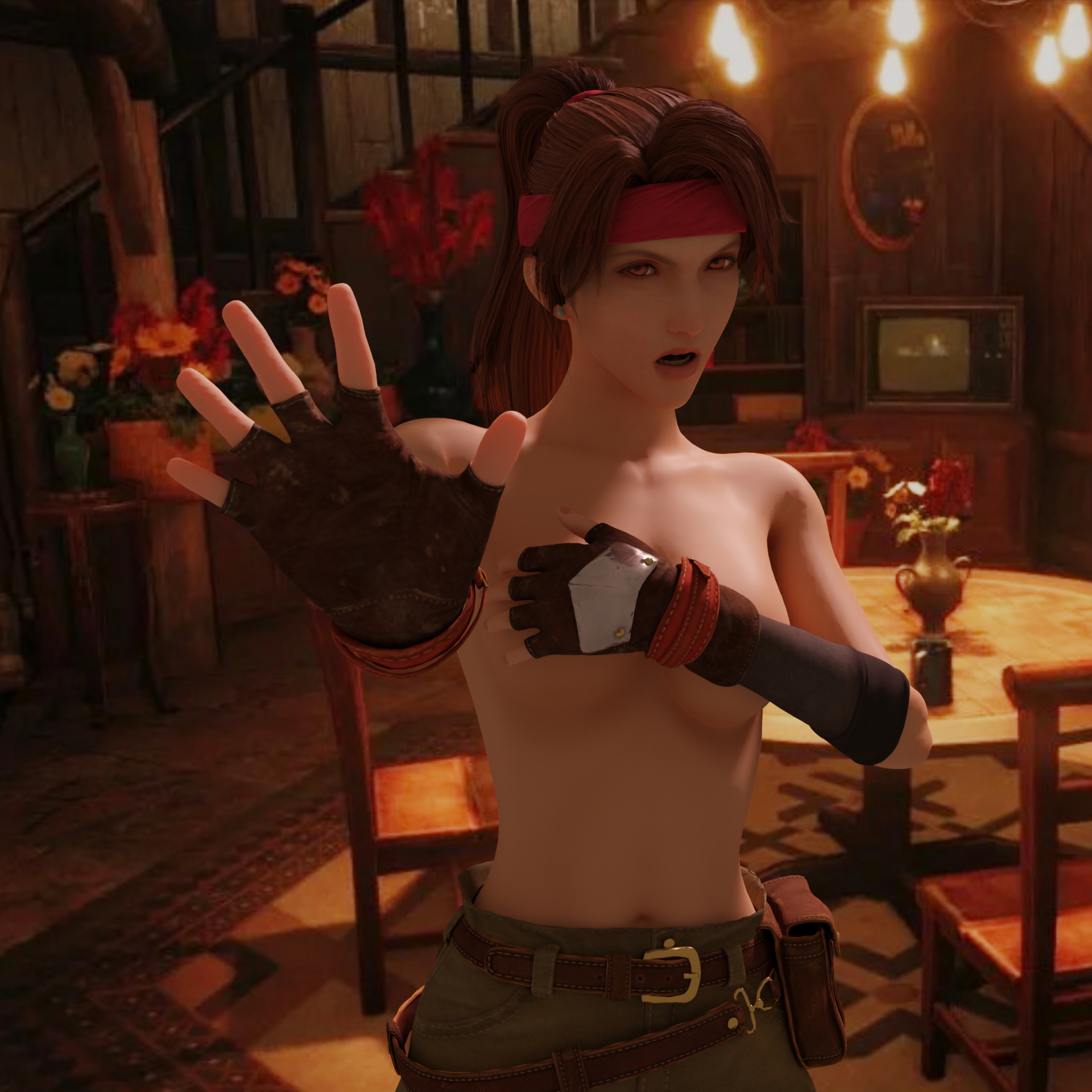 Shy Jessie Final Fantasy 7 Jessie 3d Porn Half Naked Nude Shy Natural Boobs Natural Tits