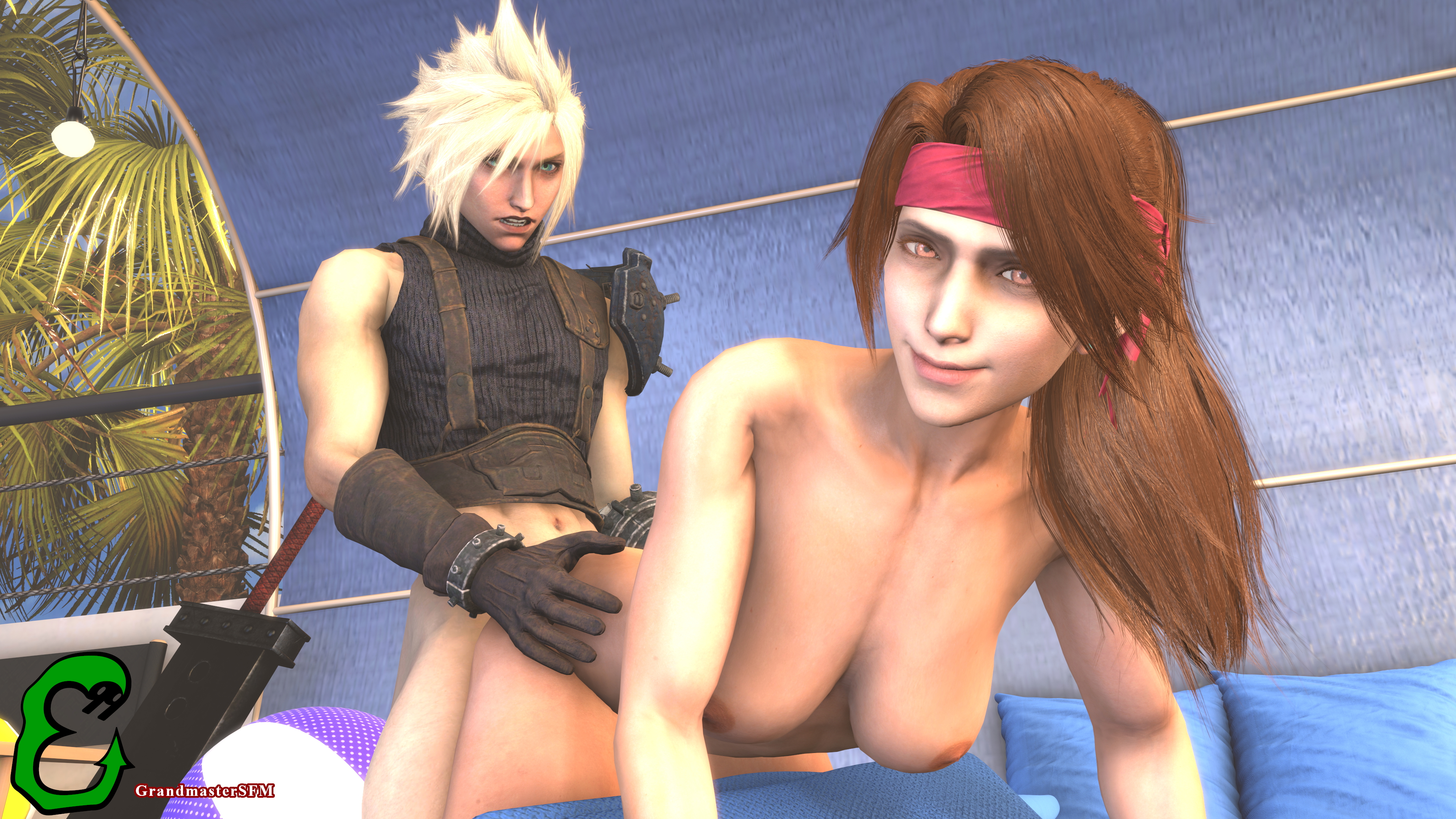 Vacation With My SOLDIER Boy Final Fantasy Final Fantasy 7 Final Fantasy VII Final Fantasy 7 Remake Ff7r Ff7 Ffviiremake Cloud Cloud Strife Jessie Rasberry Finalfantasy Source Filmmaker Sfm Beach Doggy Style Doggy Style Position 7