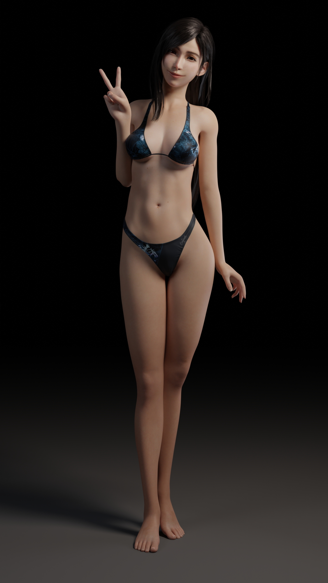 Tifa's outfit Tifa Lockhart Final Fantasy 3d Porn Natural Tits Abs Naked Nude Sexy Pink Nipples Lingerie 5