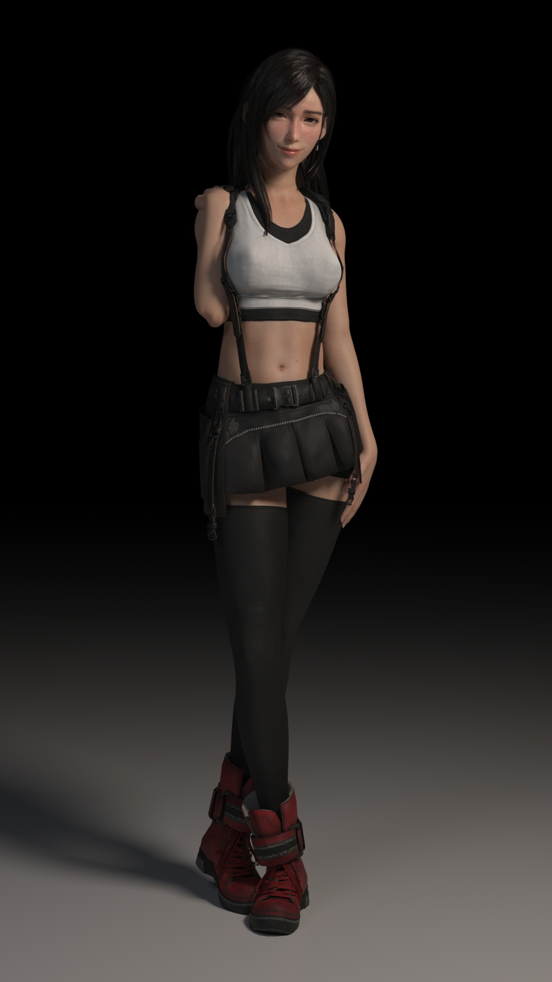 Tifa's outfit Tifa Lockhart Final Fantasy 3d Porn Natural Tits Abs Naked Nude Sexy Pink Nipples Lingerie 8