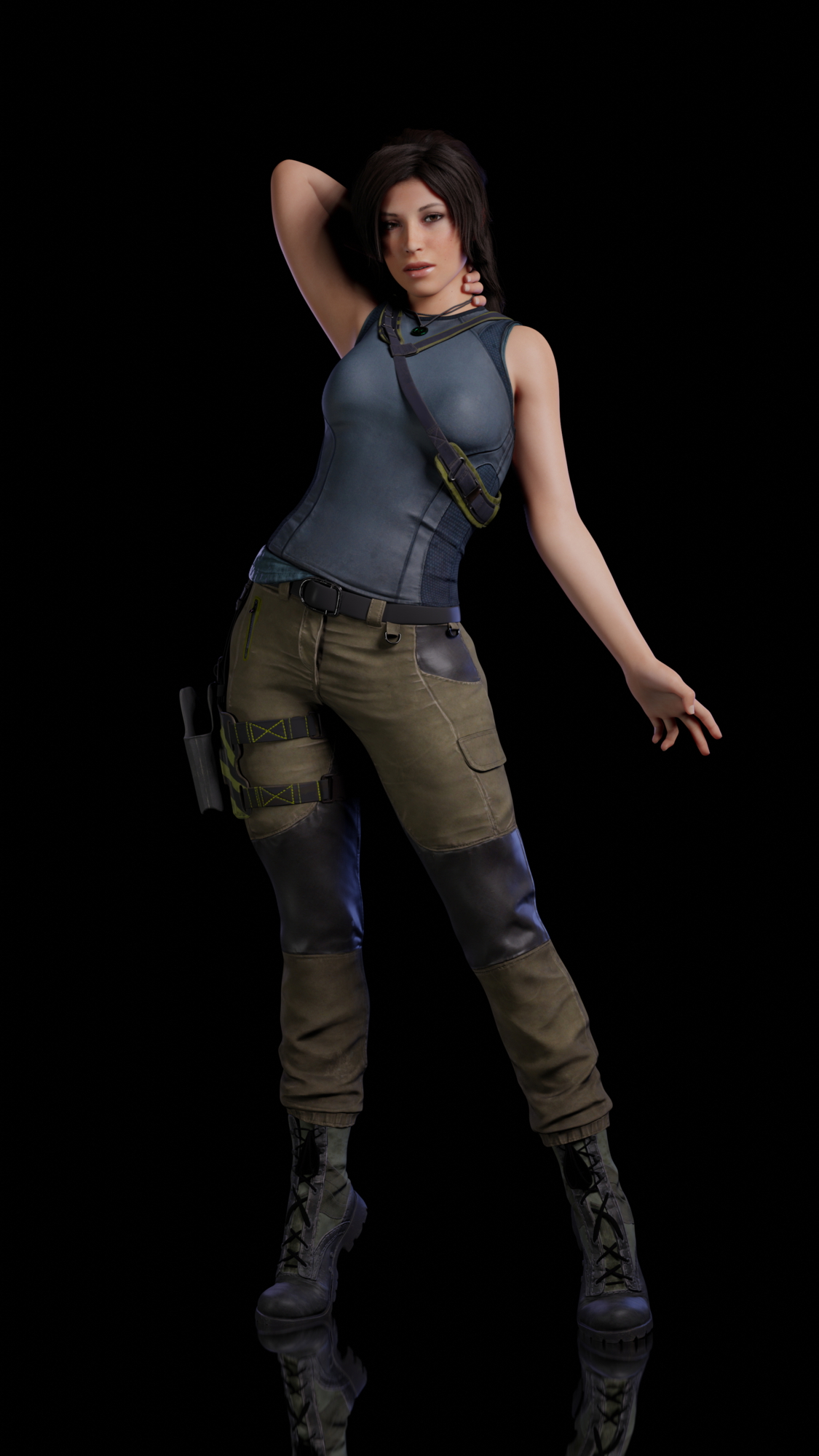 Lara pose 1 Lara Croft Tomb Raider 3d Porn Natural Tits Abs Nude Sexy Pink Nipples Lingerie Swimsuit 2