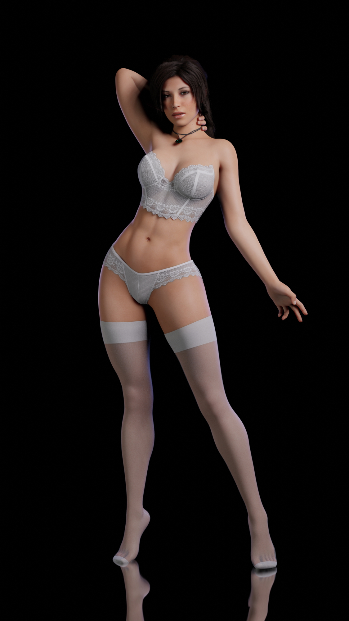 Lara pose 1 Lara Croft Tomb Raider 3d Porn Natural Tits Abs Nude Sexy Pink Nipples Lingerie Swimsuit 7