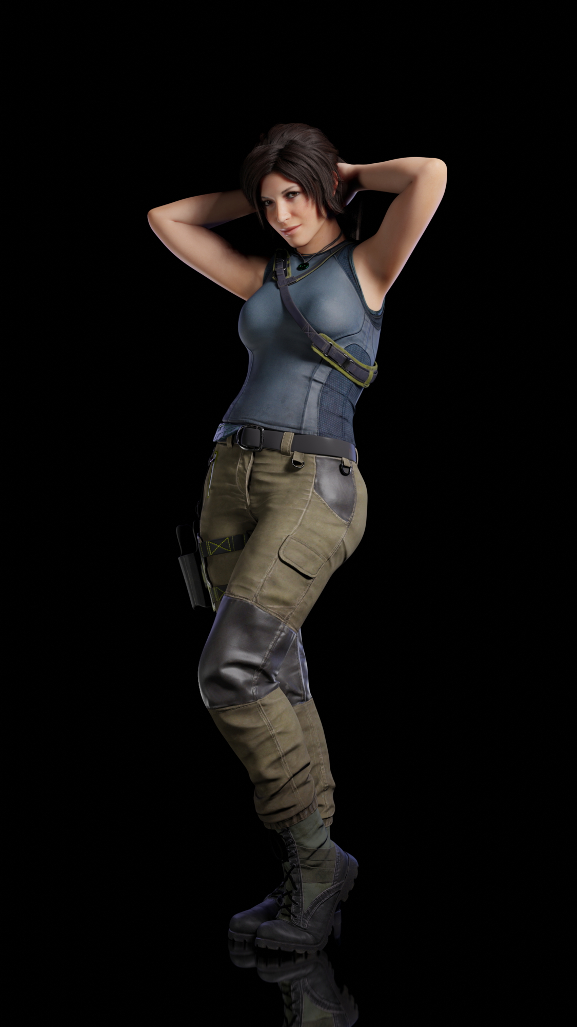 Lara pose 2 Lara Croft Tomb Raider 3d Porn Natural Tits Abs Nude Sexy Pink Nipples Lingerie Swimsuit 5
