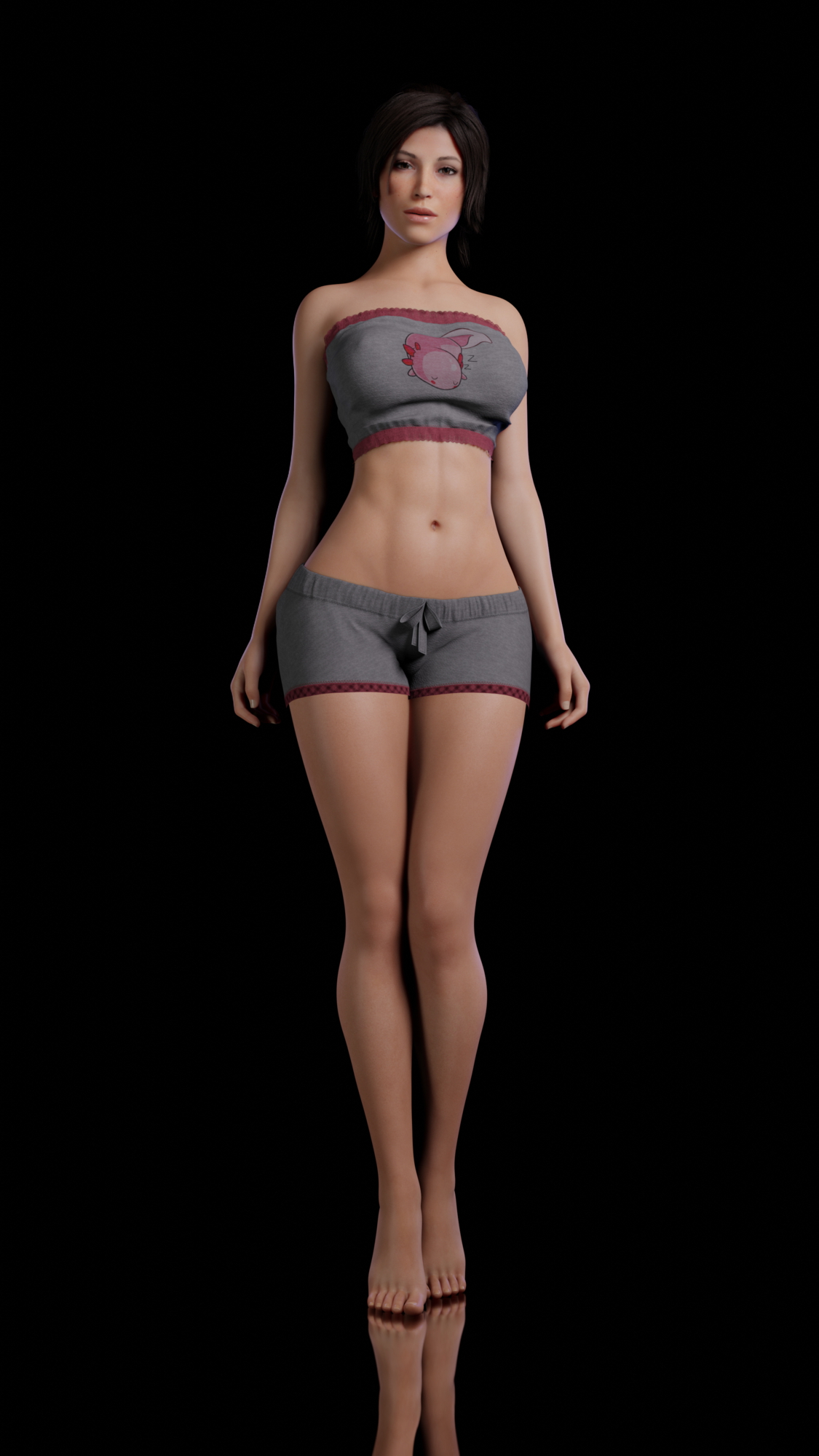 Lara pose 3 Lara Croft Tomb Raider 3d Porn Natural Tits Abs Nude Sexy Pink Nipples Lingerie Swimsuit
