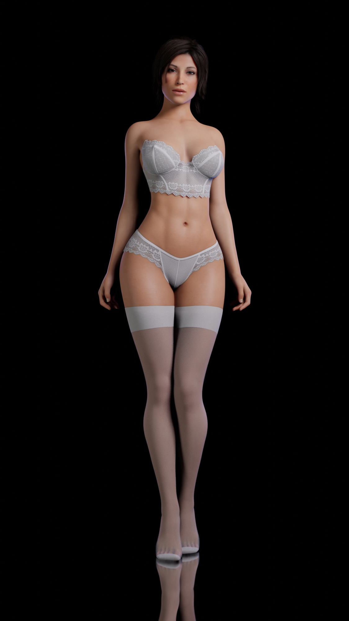 Lara pose 3 Lara Croft Tomb Raider 3d Porn Natural Tits Abs Nude Sexy Pink Nipples Lingerie Swimsuit 2